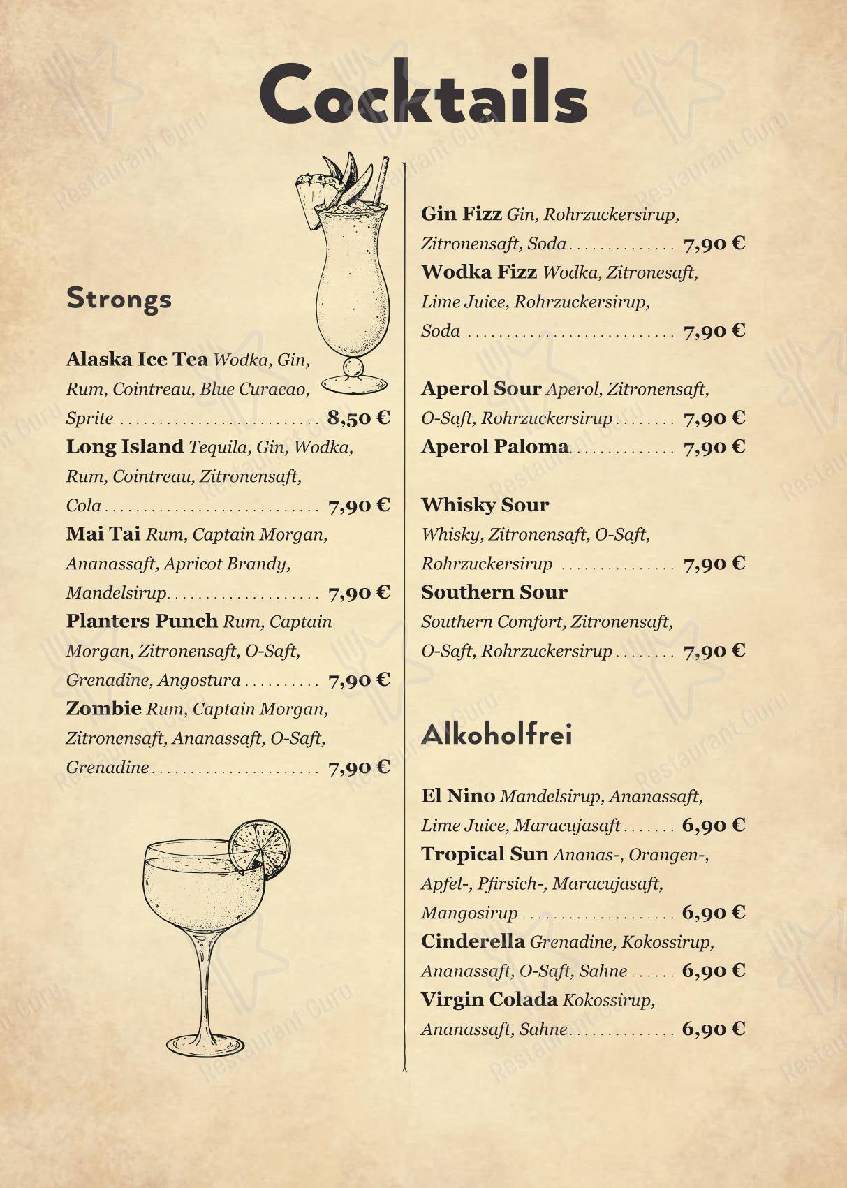 Menu pour time out - Menu