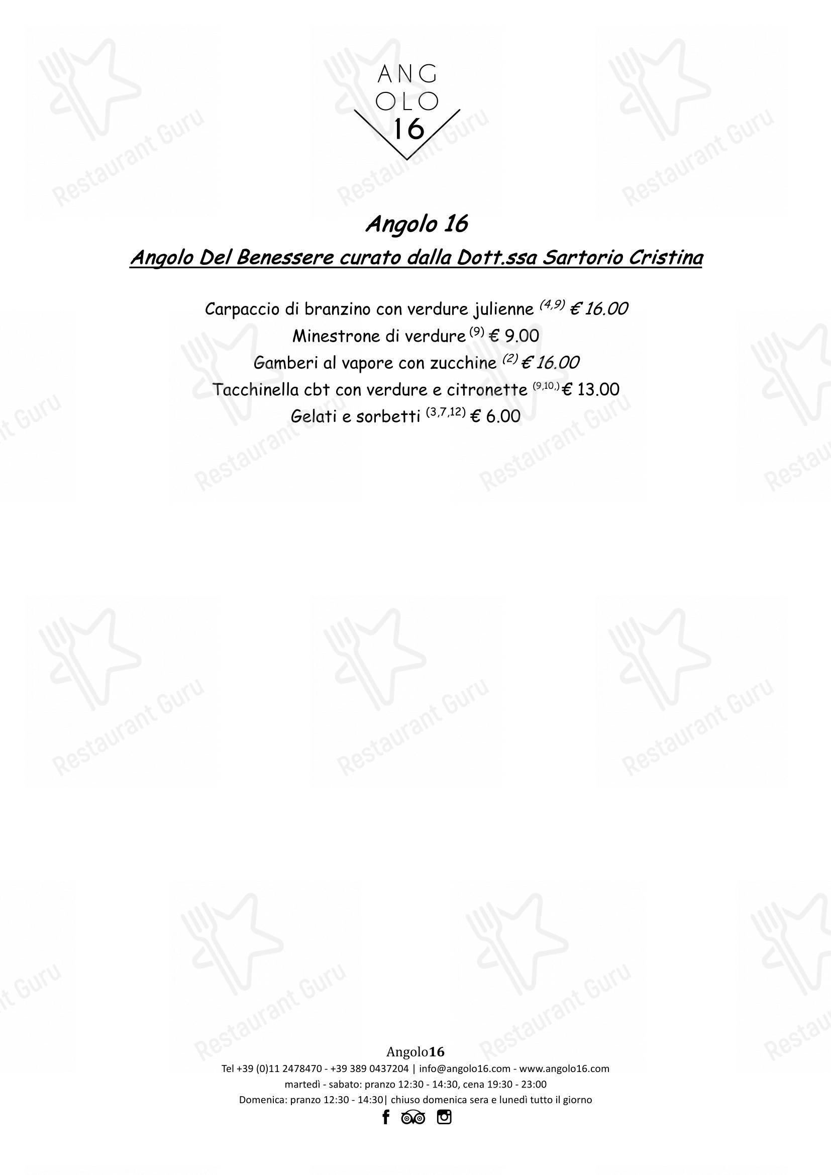 Menu bar per Angolo16 in Torino