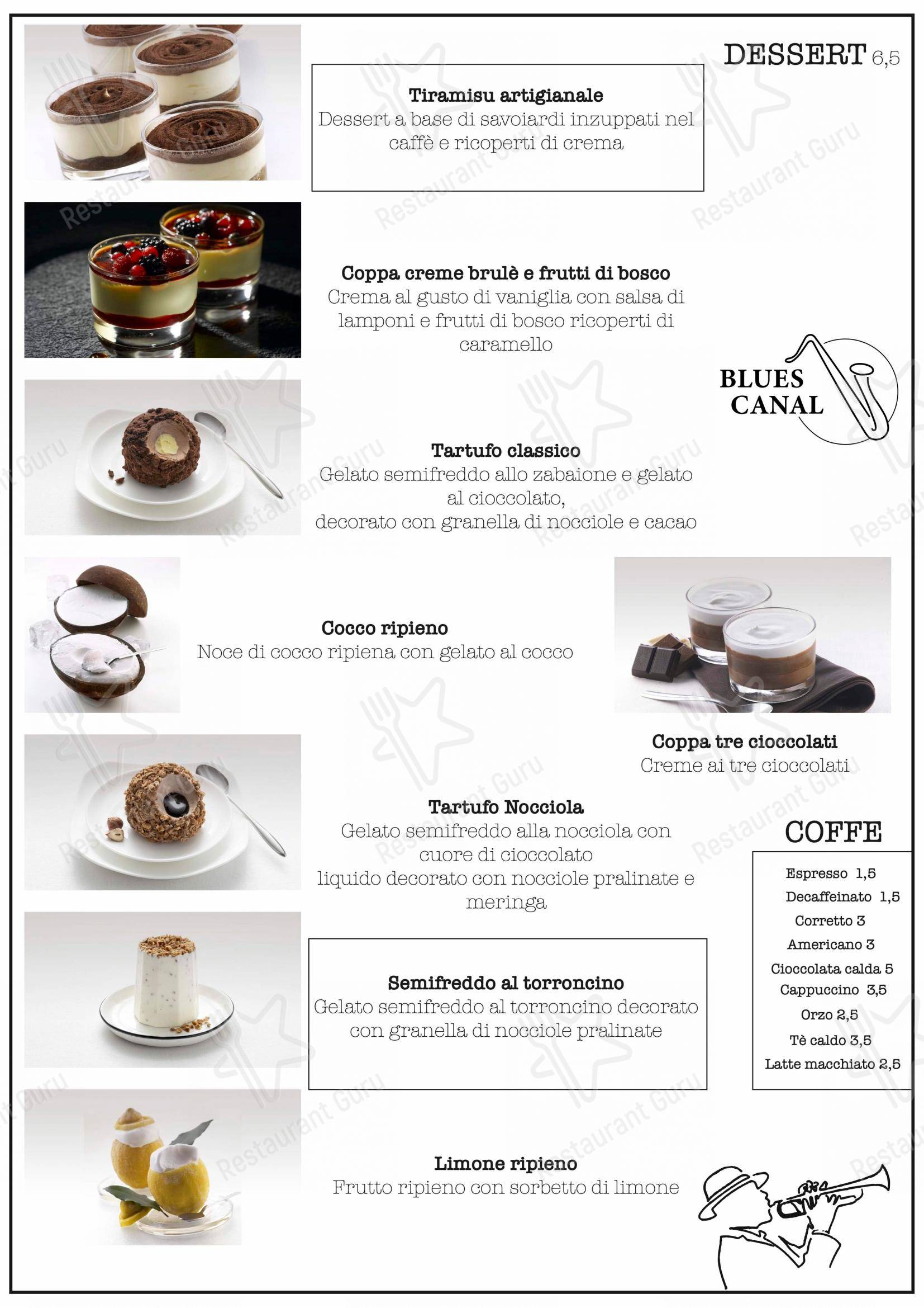 Menu di BLUES CANAL - Menu