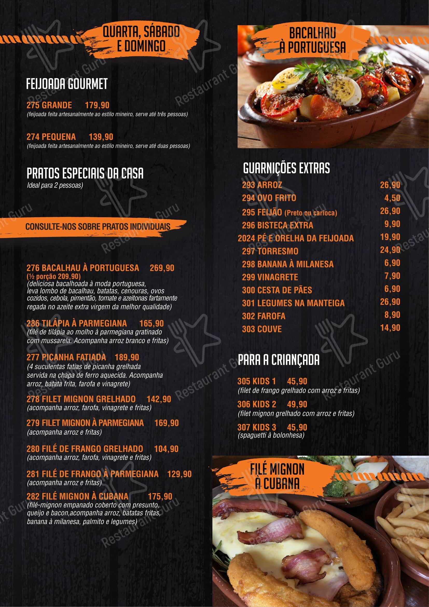 Bar do Milton em São Paulo - Menu