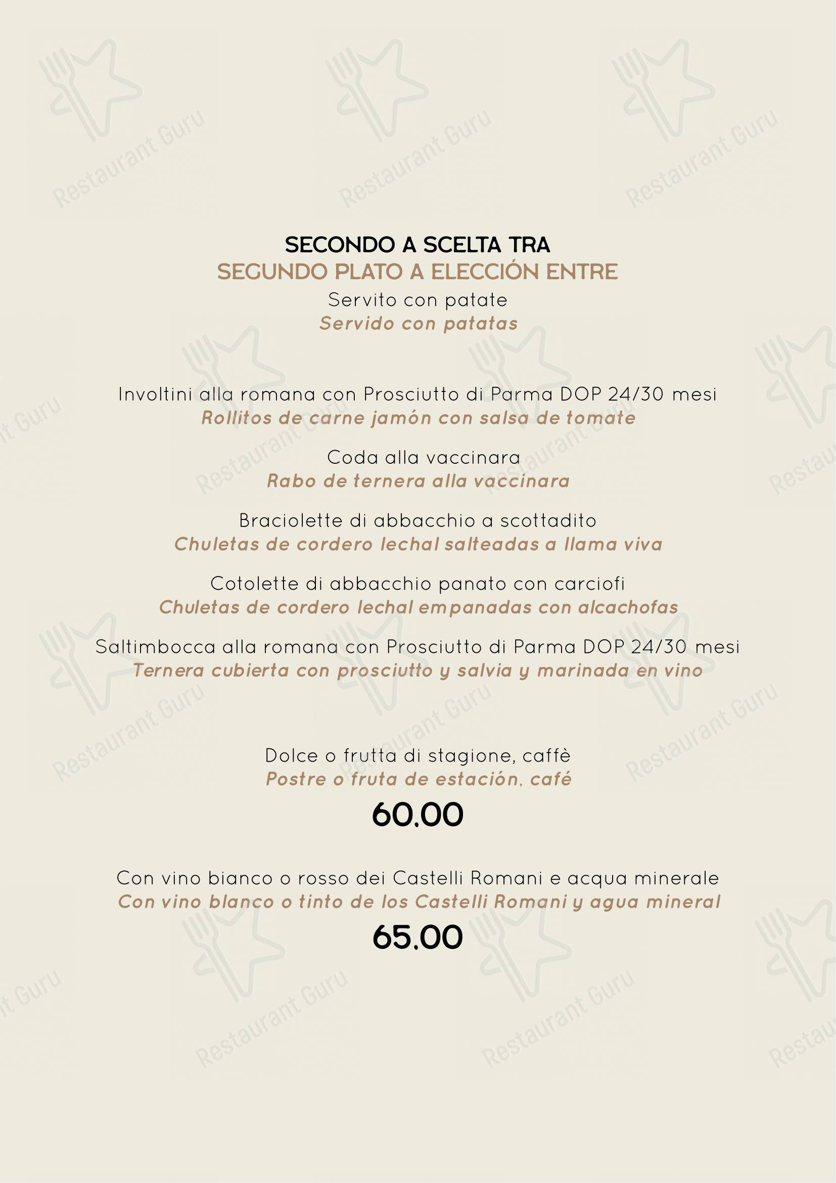 Menu di Checco Er Carettiere - 菜单