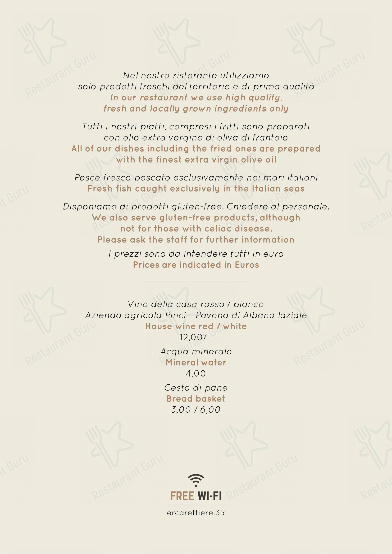 Checco Er Carettiere in Roma - Menu