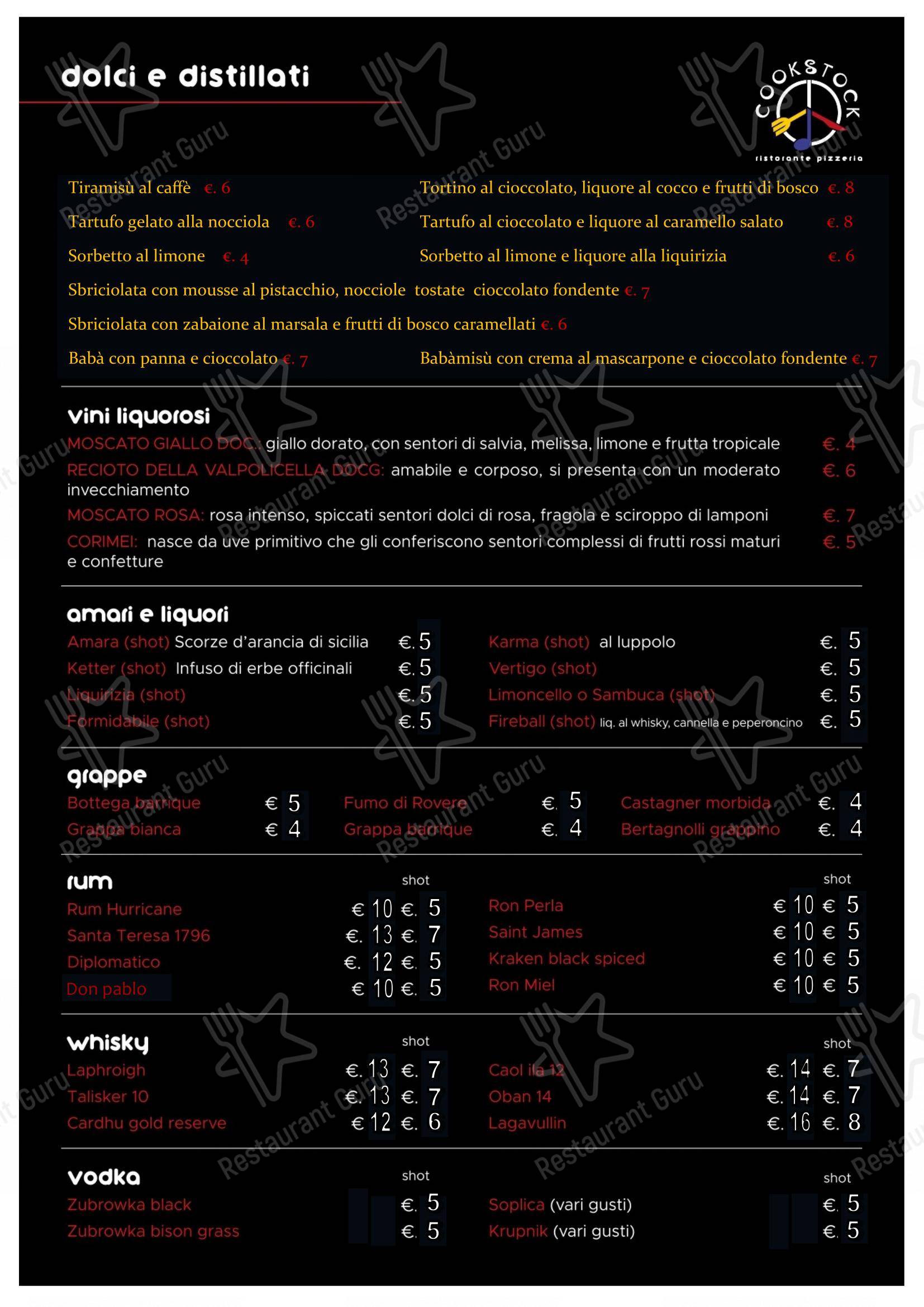 Основное меню per Cookstock in Roma