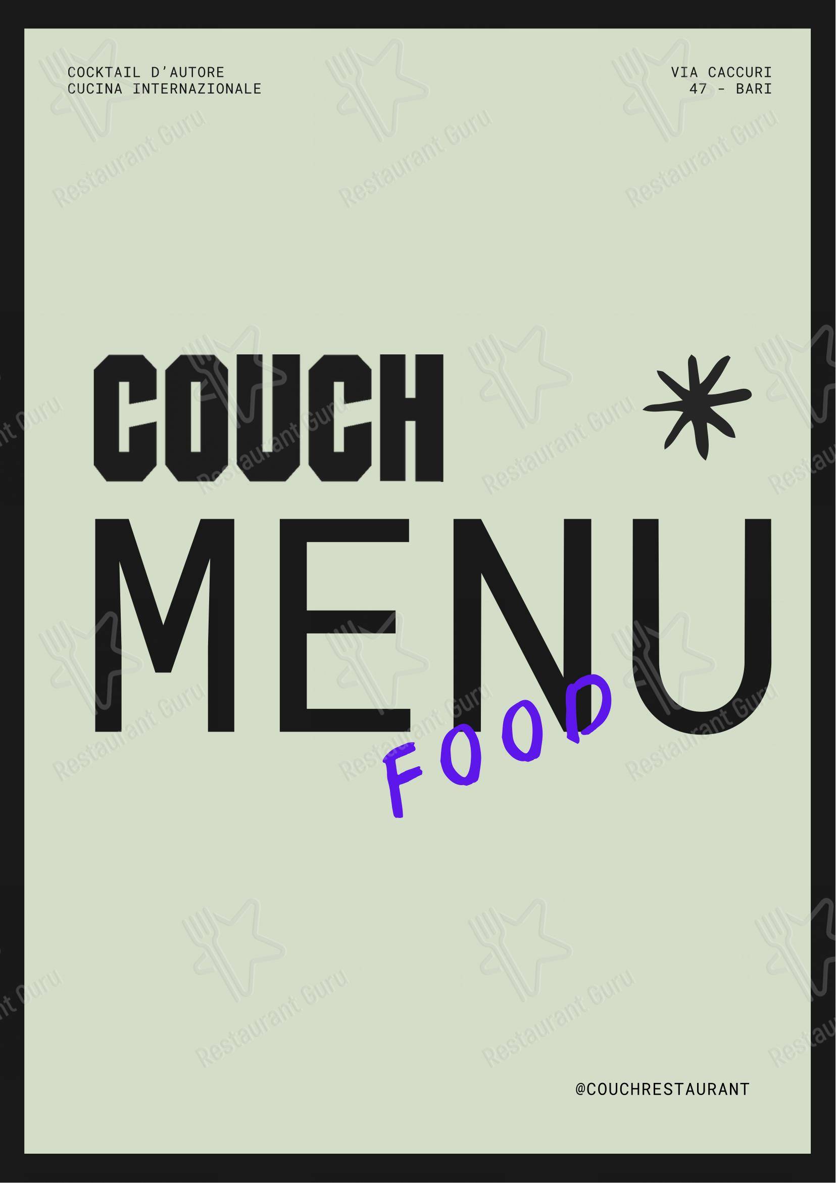 Menu di Couch Club - Menu