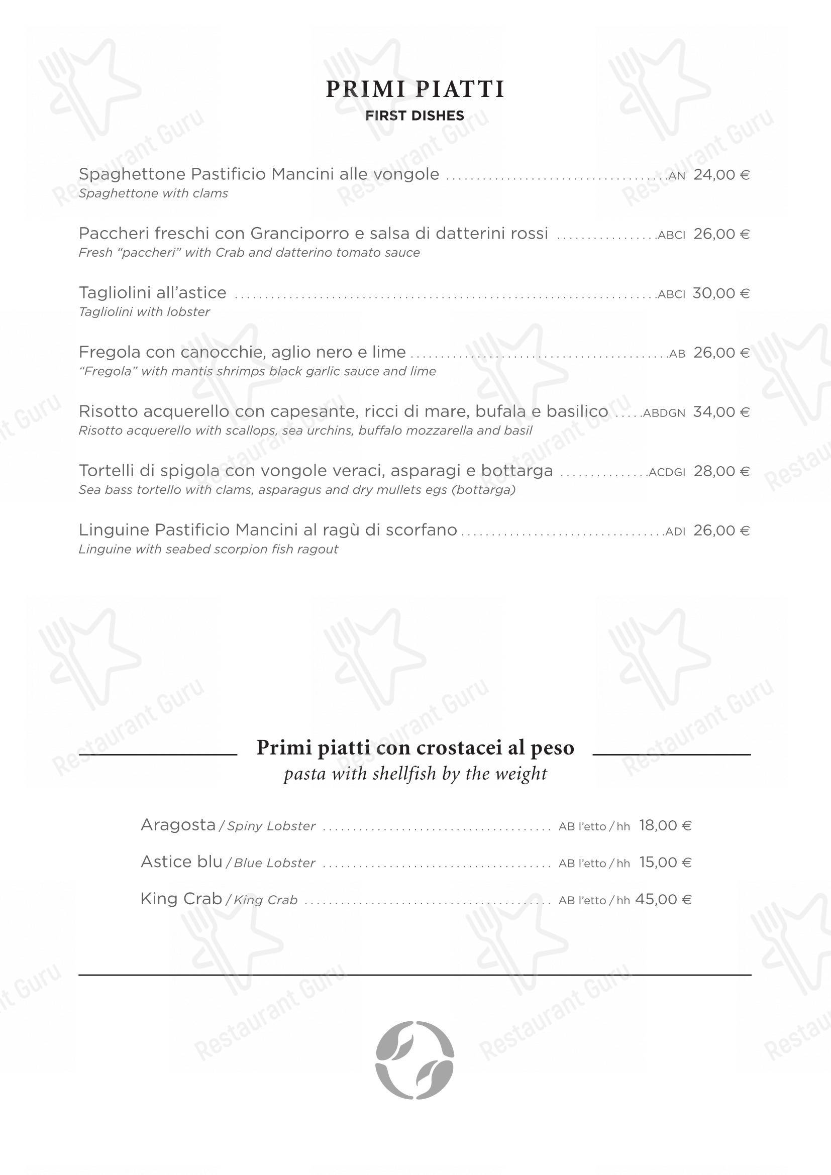 Menu di Ristorante Crab - Menu bar