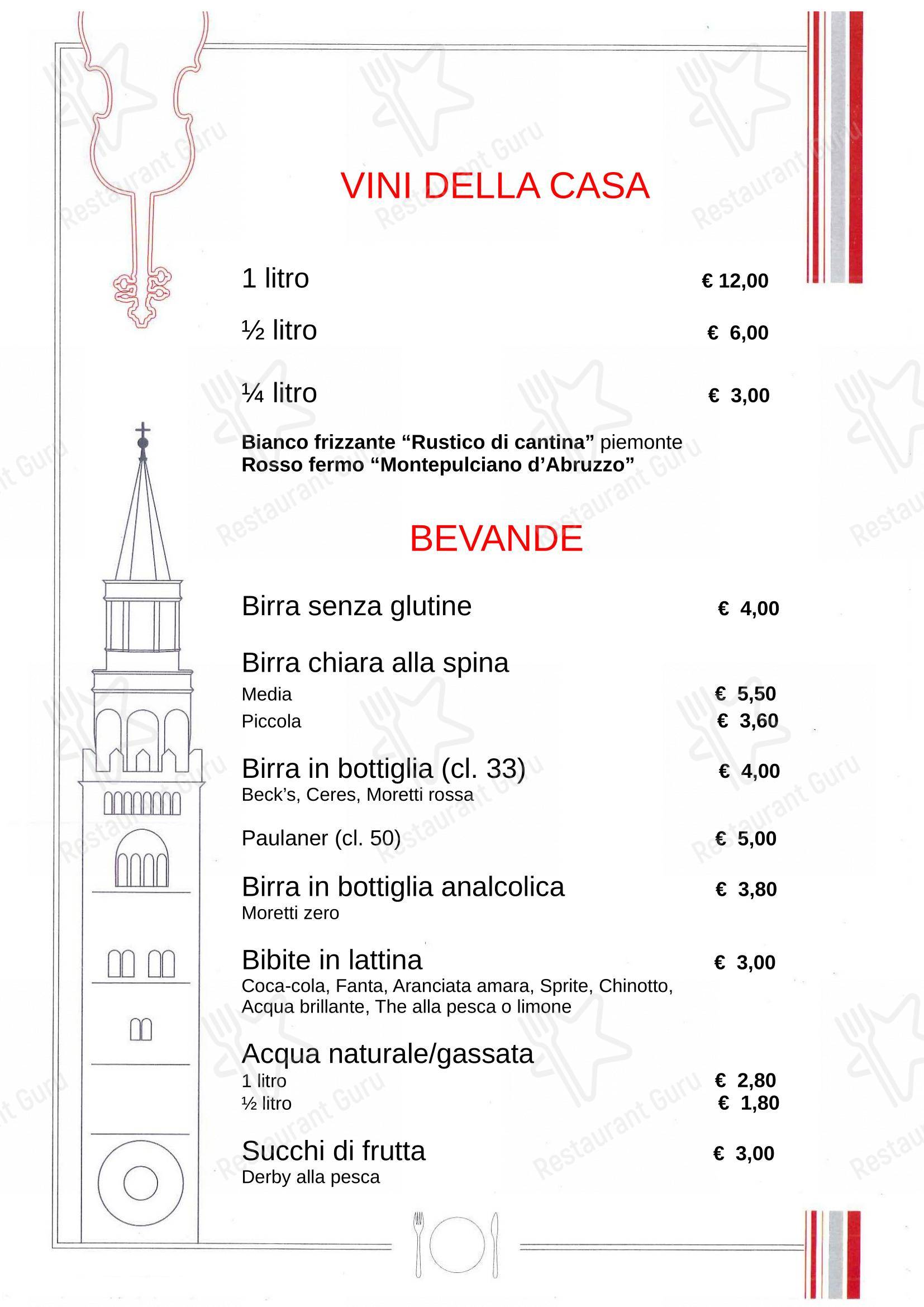 Menu per Cremonese ristorante