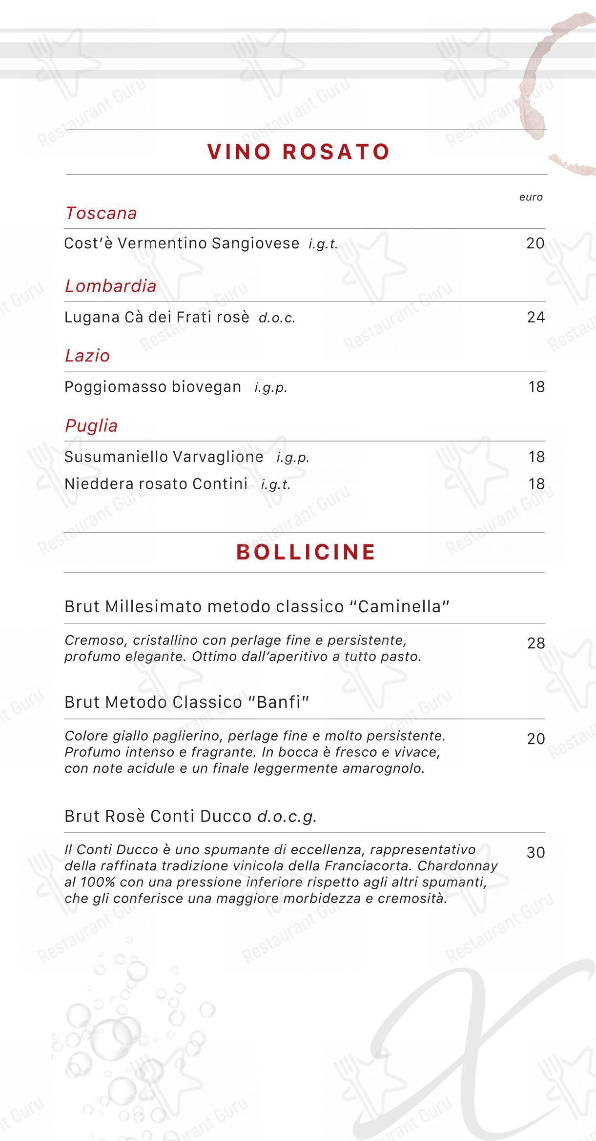 Menu di Extè - Menu