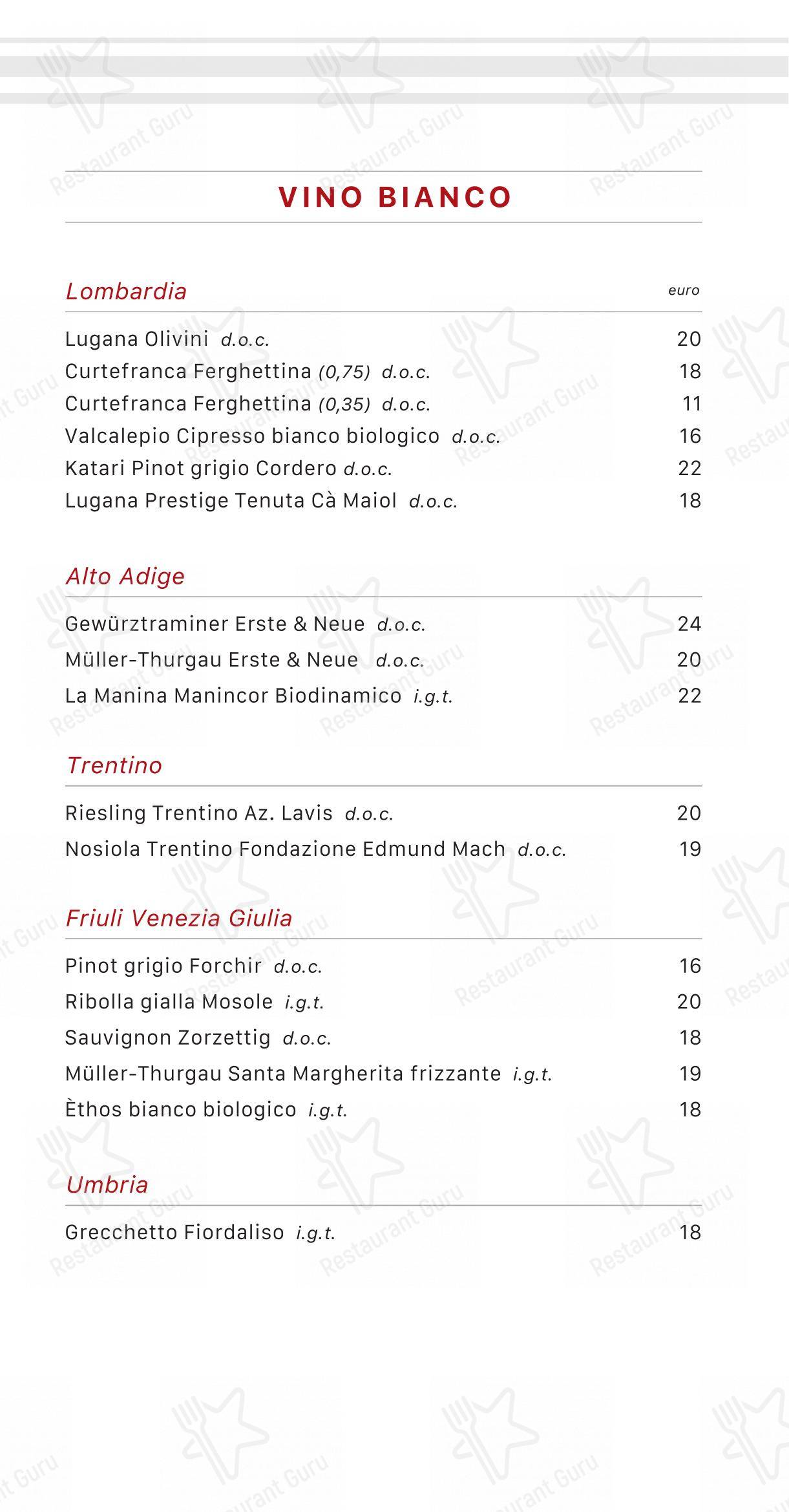 Menu per Extè ristorante