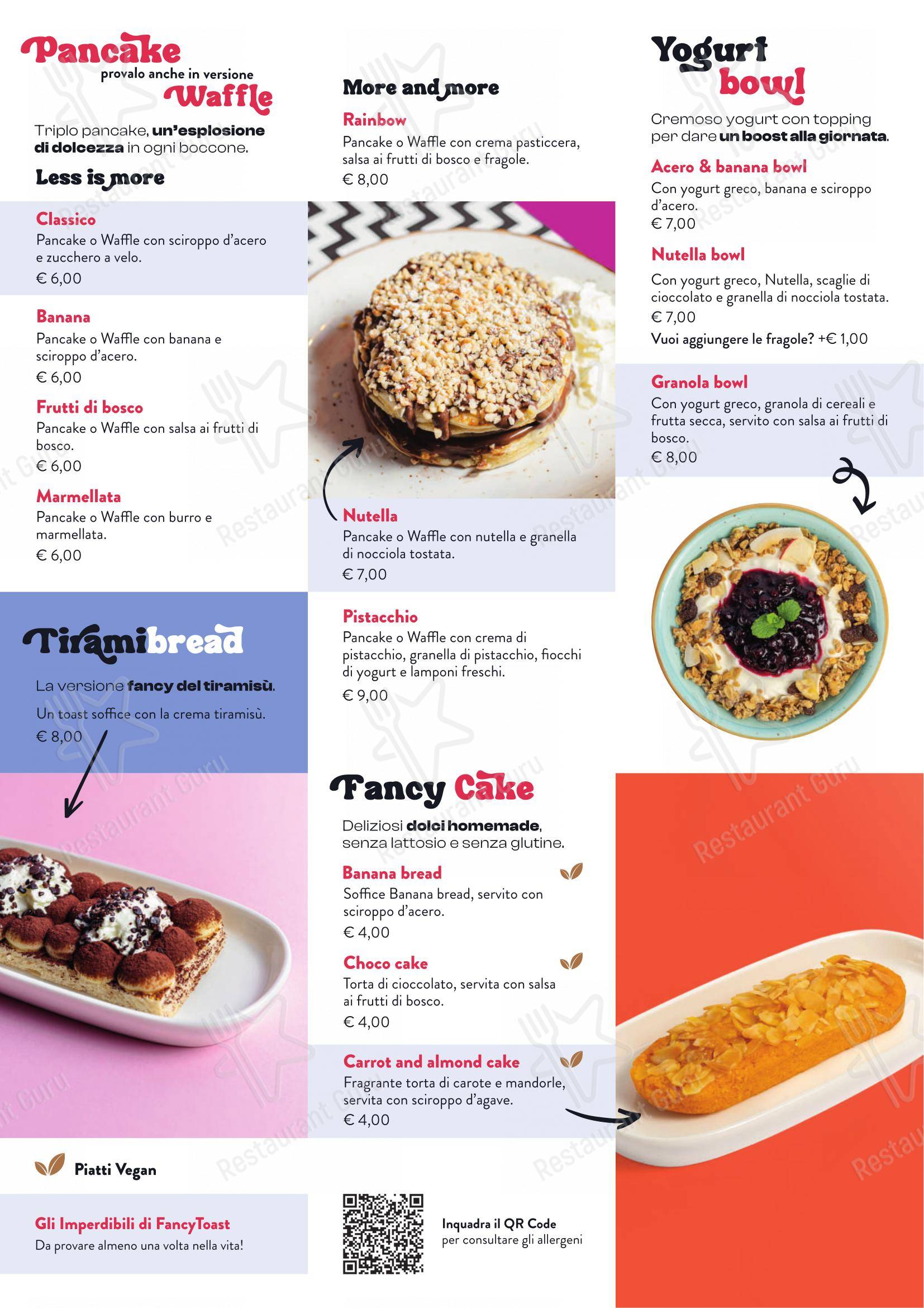 Menu per Fancytoast Bicocca in Milano