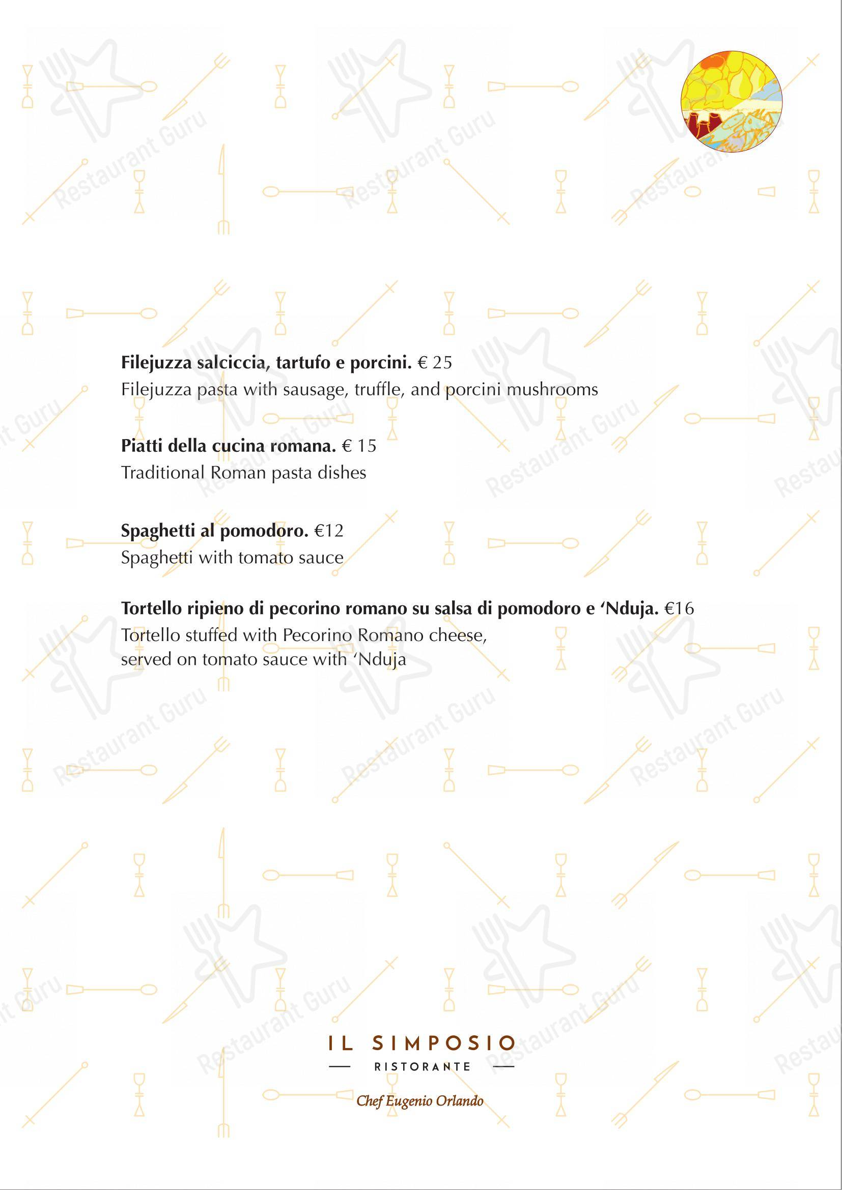 Menu bar per Il Simposio Ristorante Wine Bar Roma ristorante