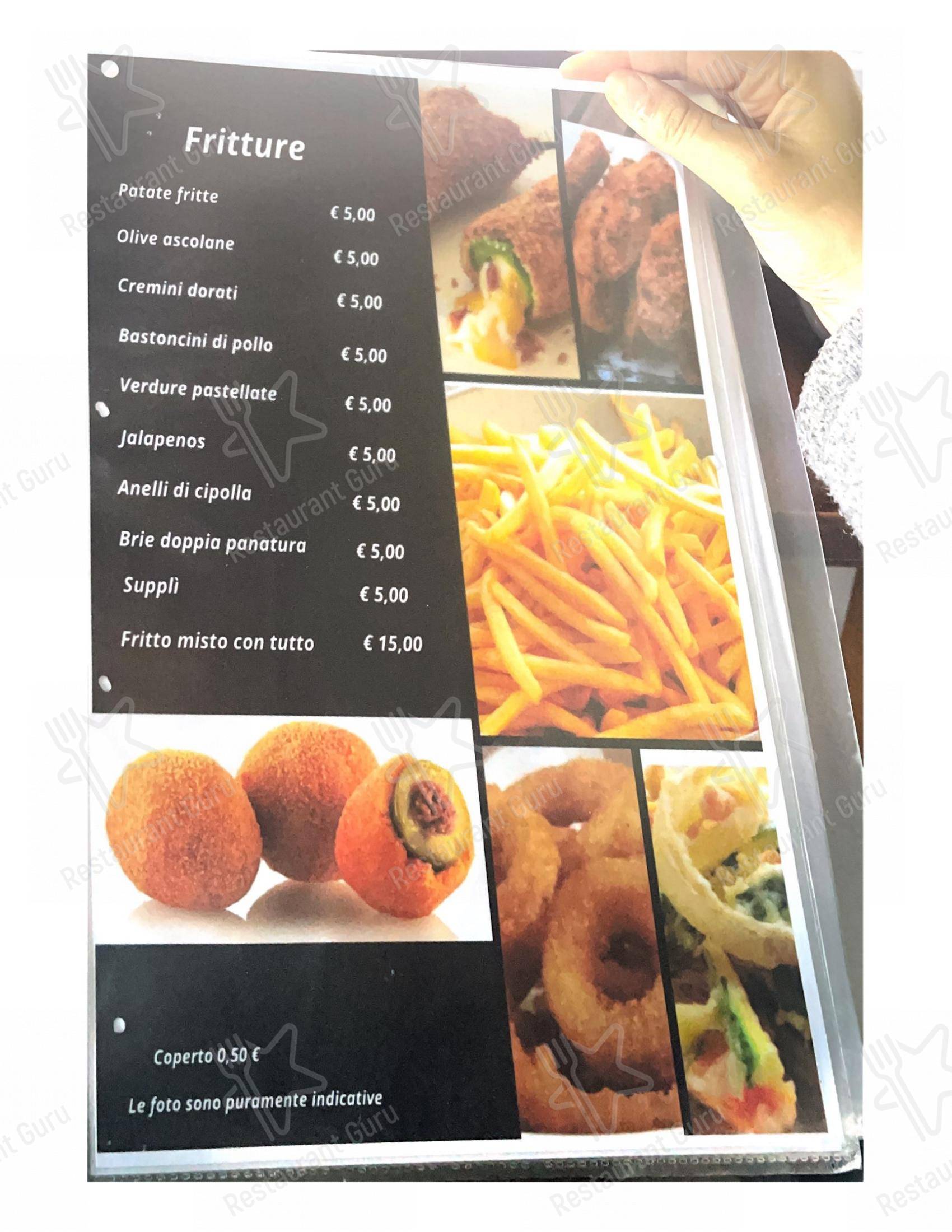 Menu di Inferno Pub - Menu