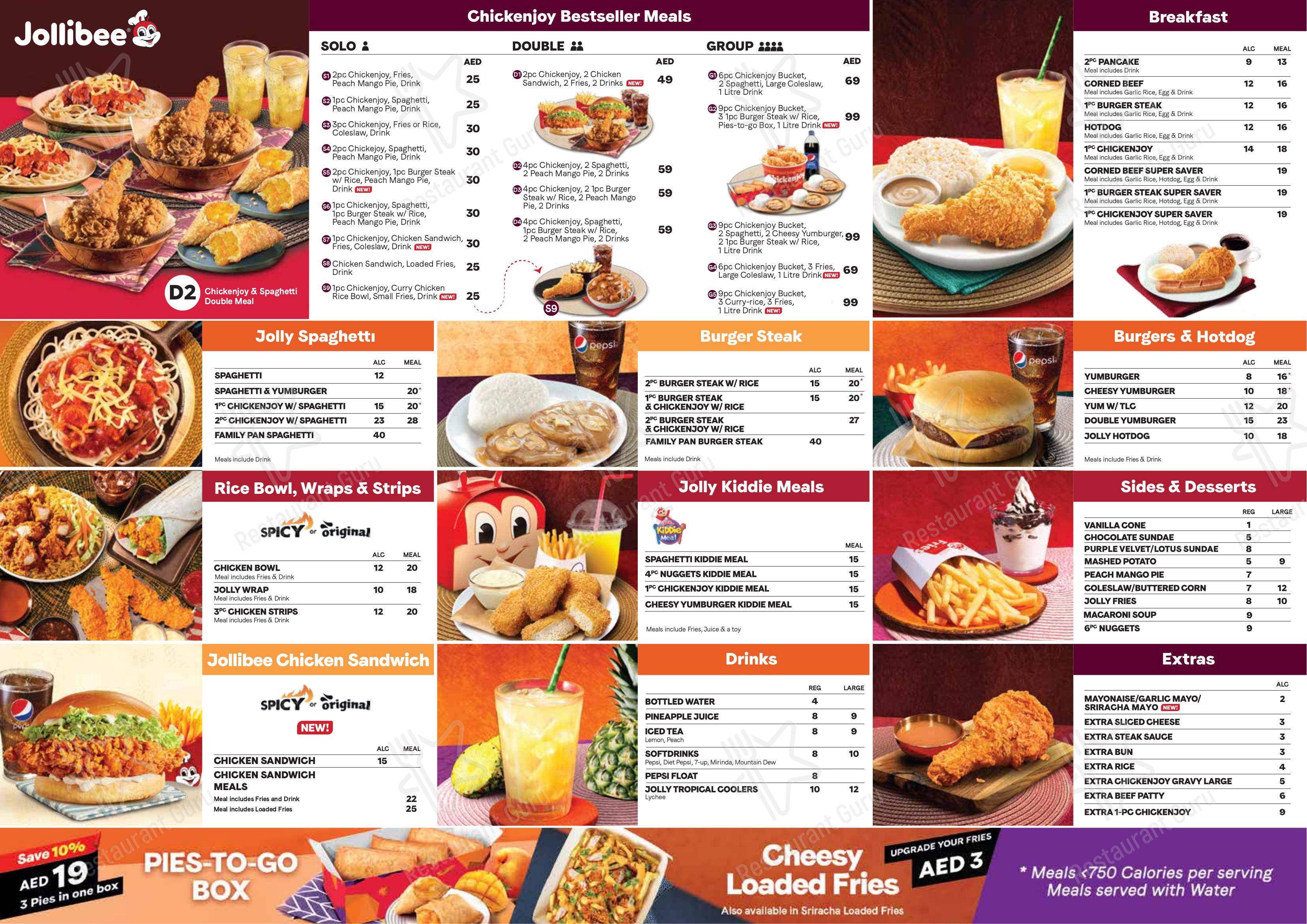 Carta del restaurante Jollibee Al Wahda Mall, Abu Dabi, Level 3