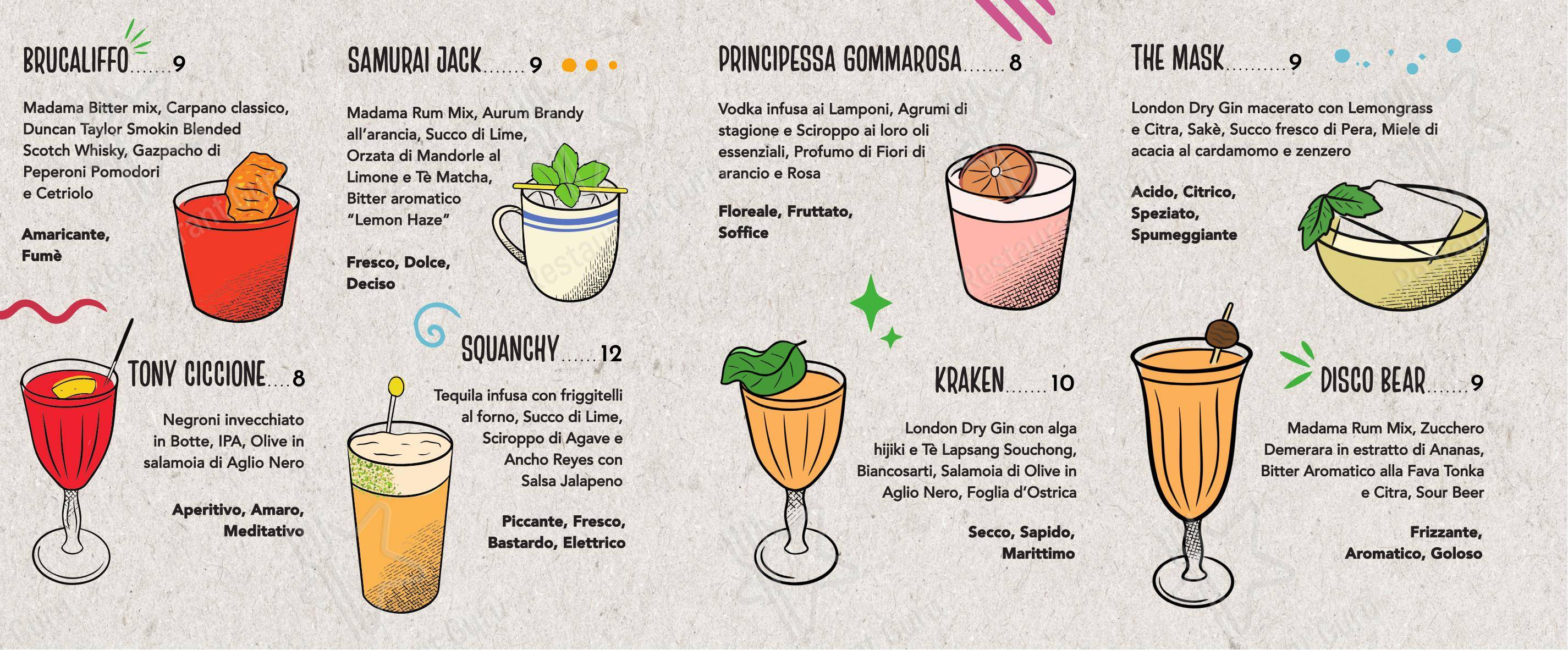 Madama in San Lazzaro di Savena - Menu bar