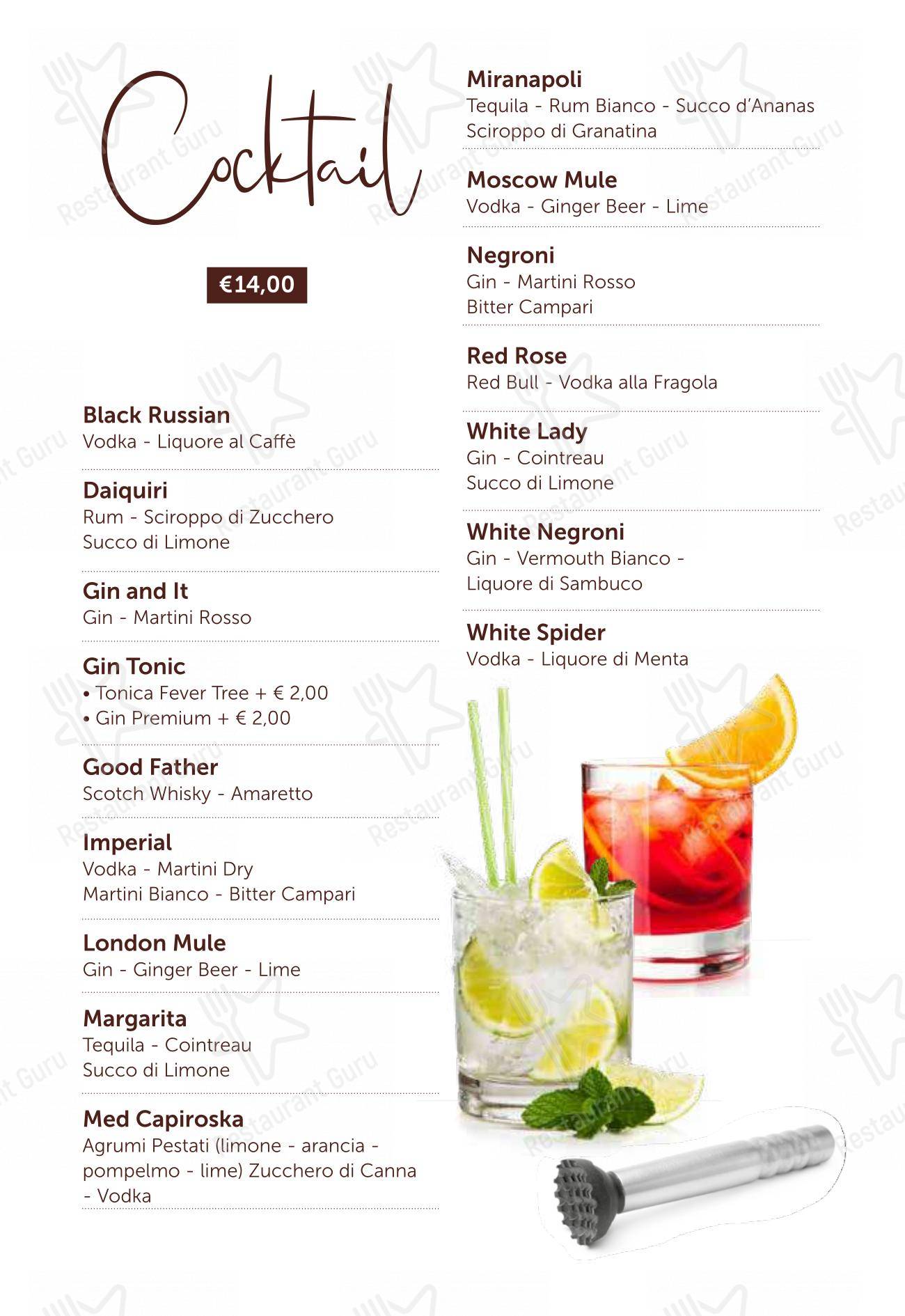 Menu per Bar Miranapoli pub & bar