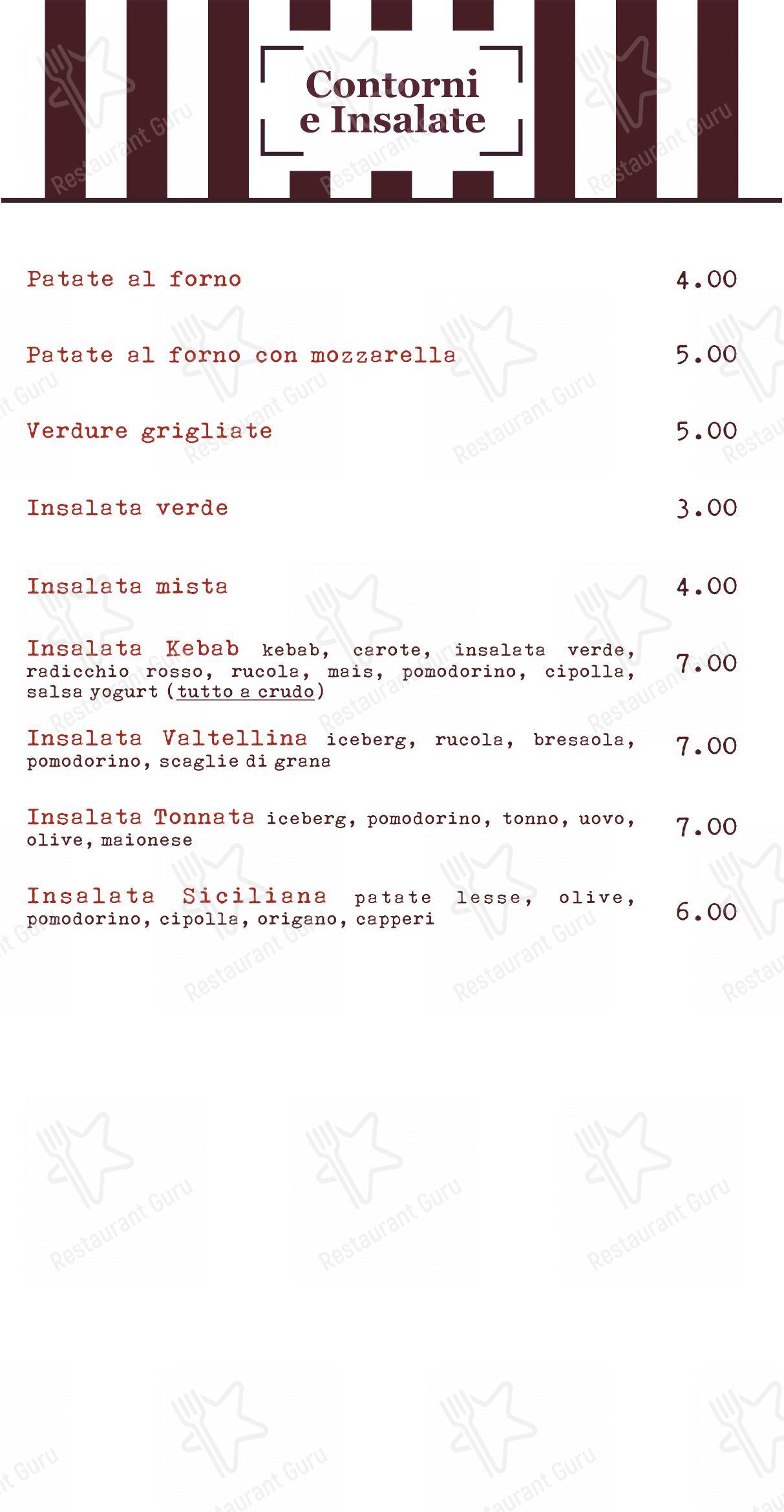 Mondo Pizza in Marsala - Menu bar