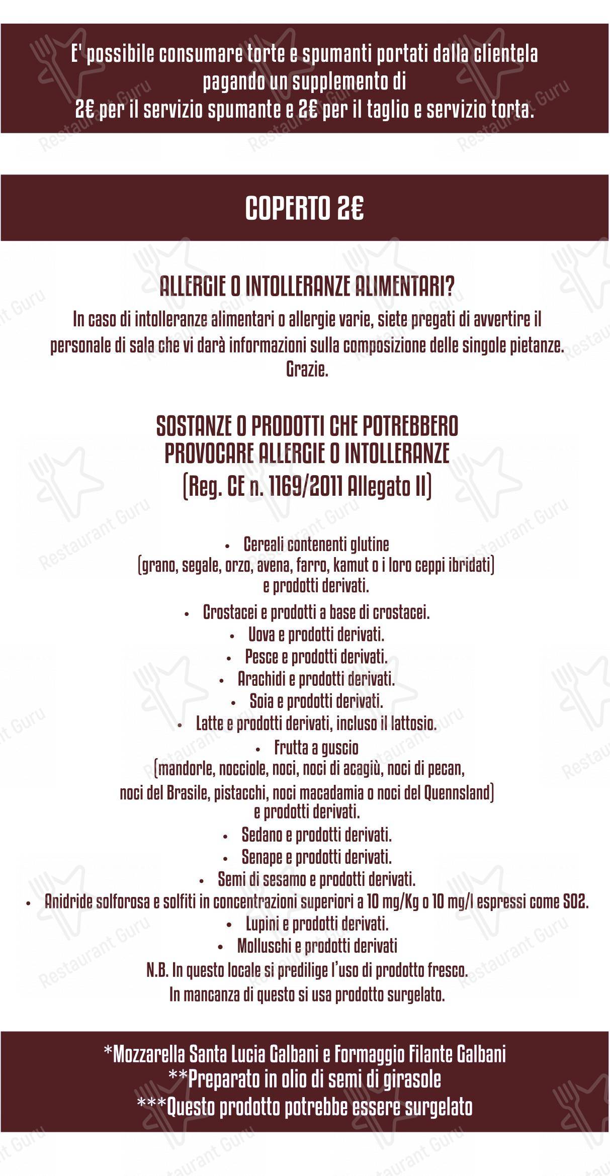 Menu bar per Mondo Pizza in Marsala