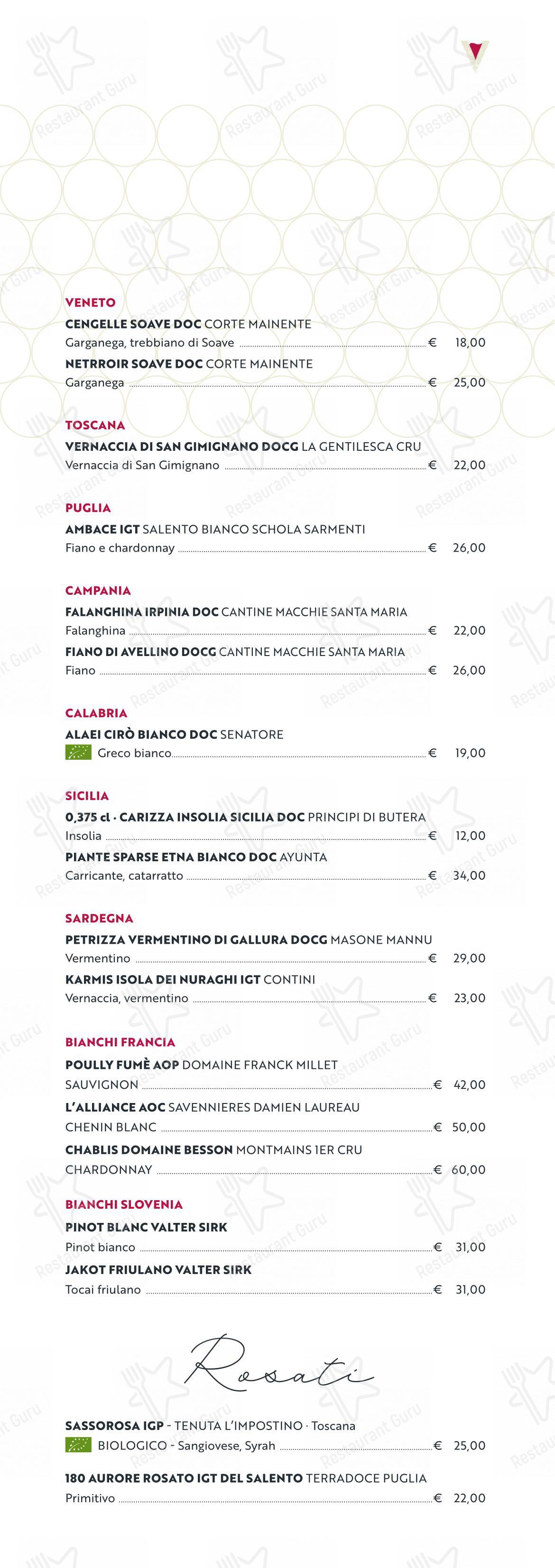 Menu bar per PANEVINO Locanda ristorante