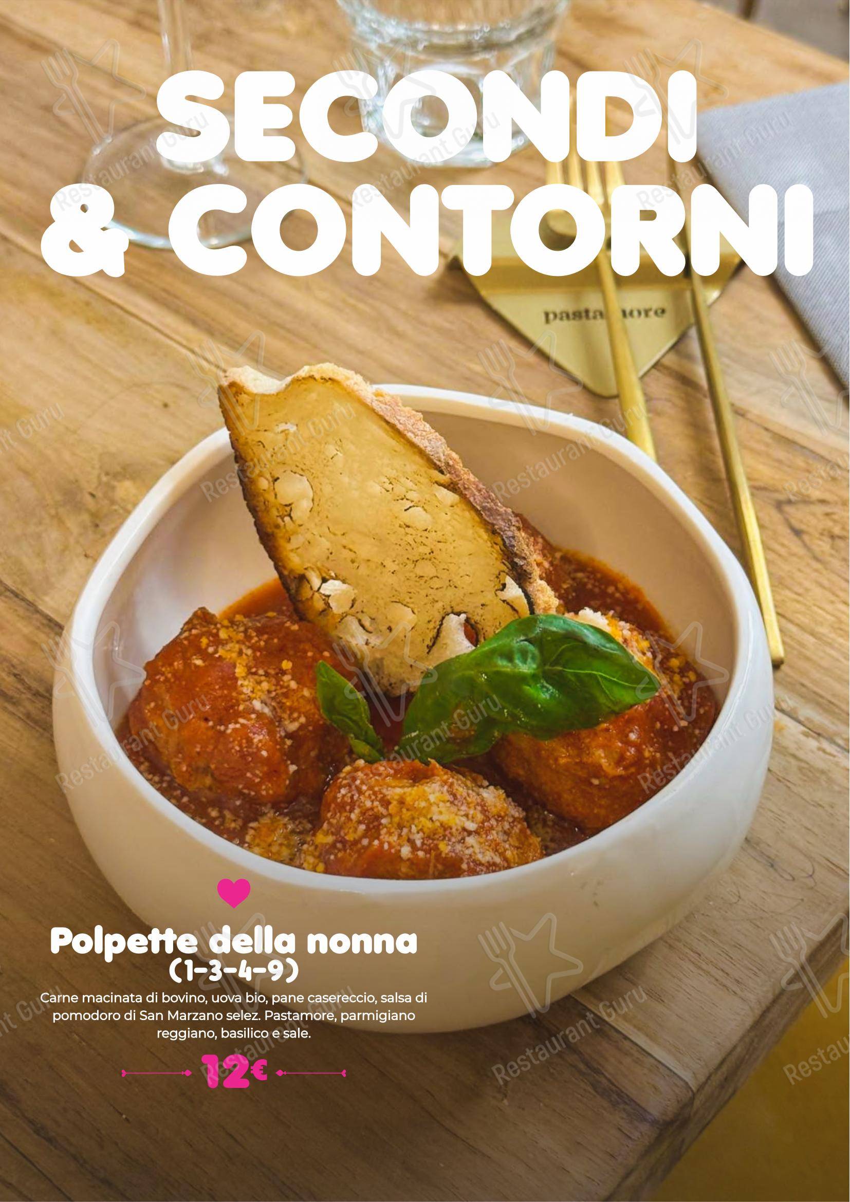 Menu per Pastamore ristorante