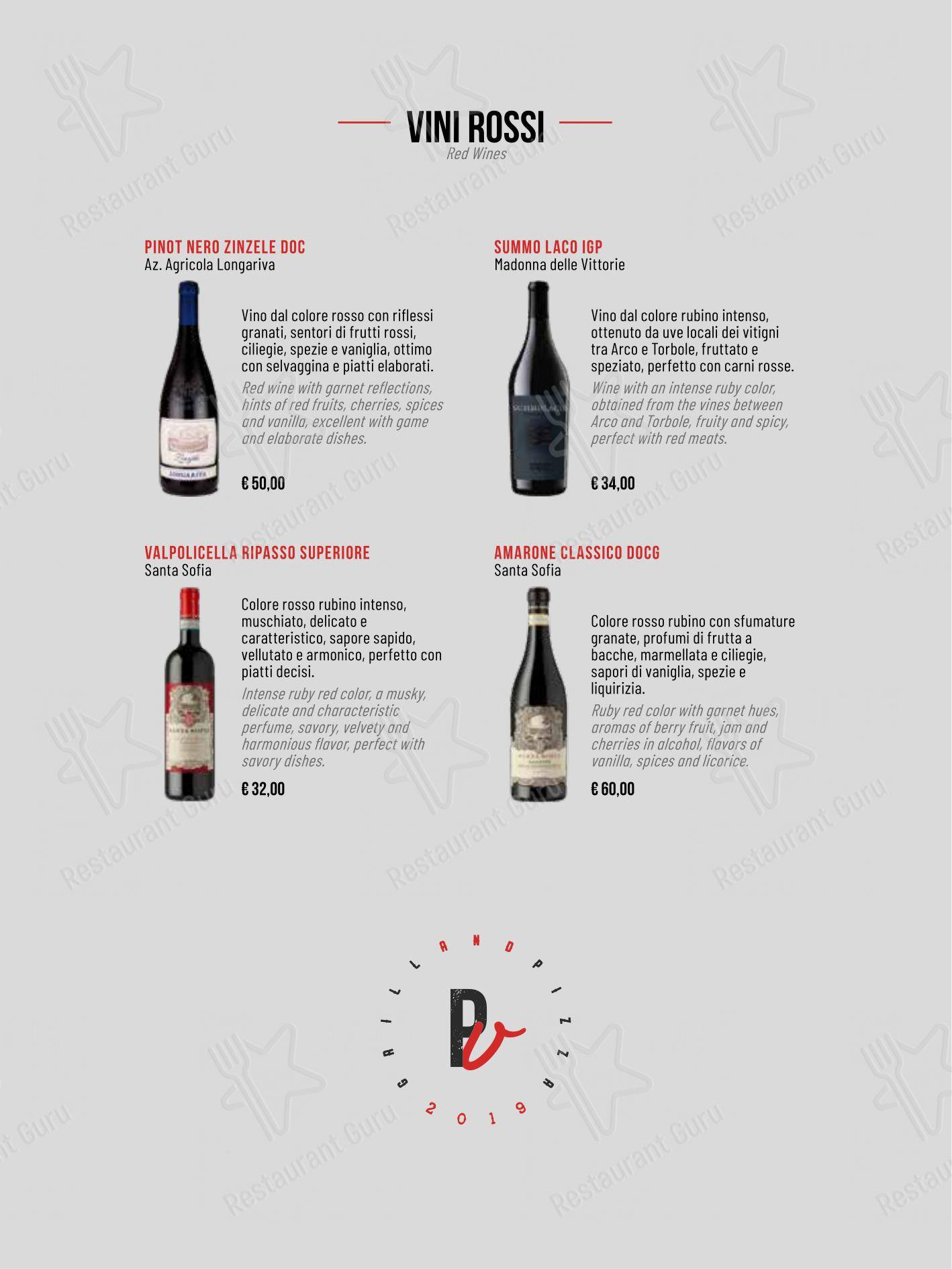 Menu per Porca Vacca ristorante
