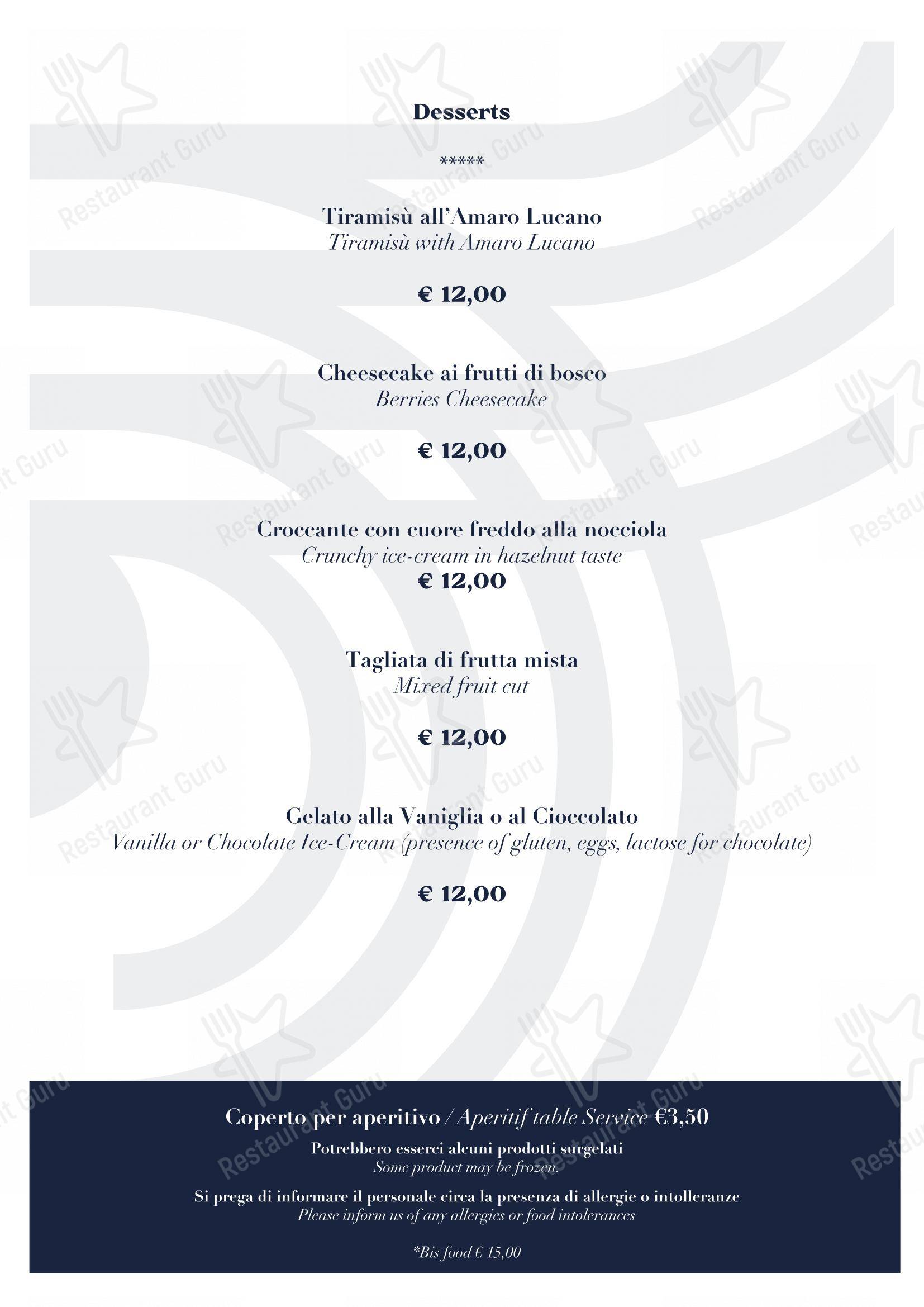 Menu di BV Quarry Rooftop Terrace Matera - Restaurant Garden Inn - Крафт меню