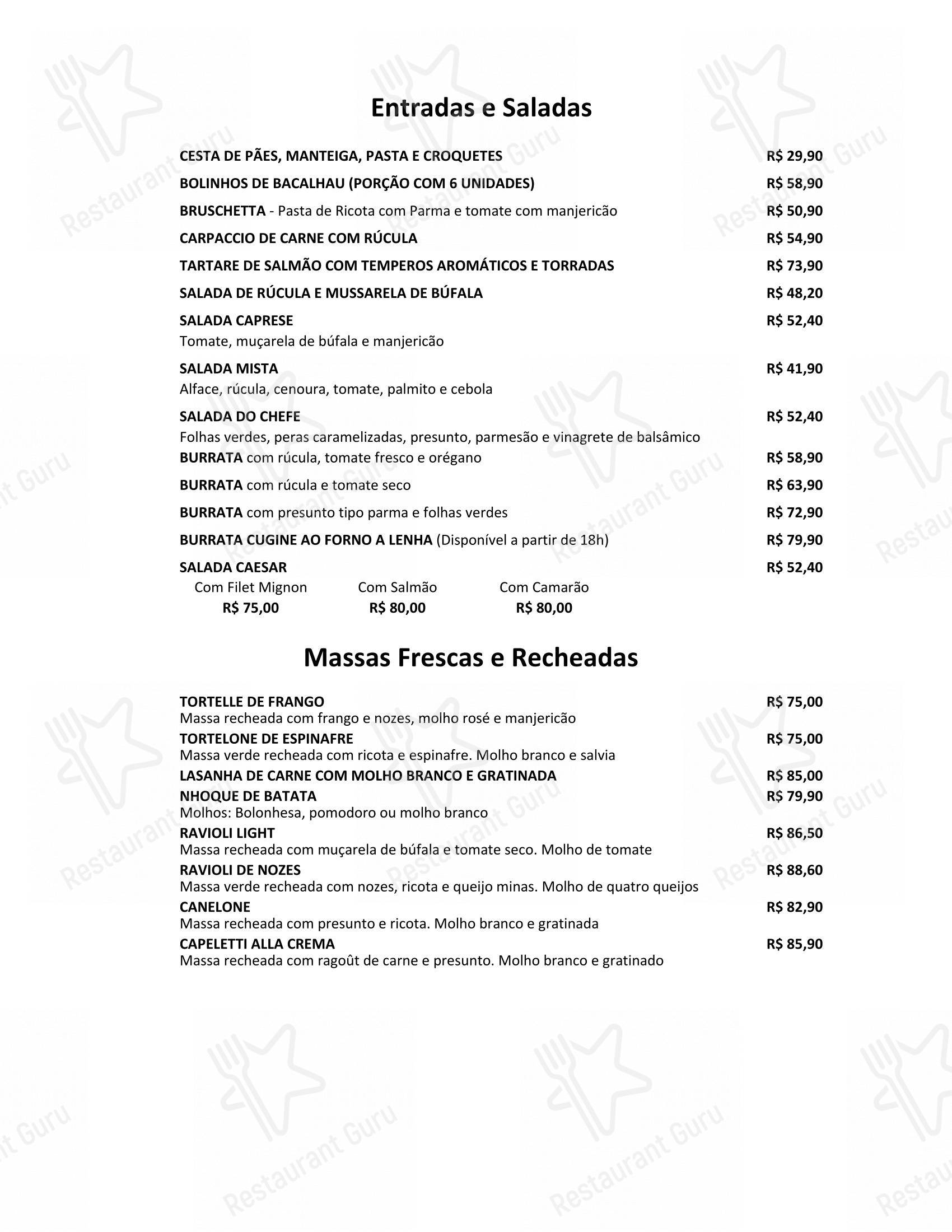 Menu para Cugine Restaurante em Rio de Janeiro