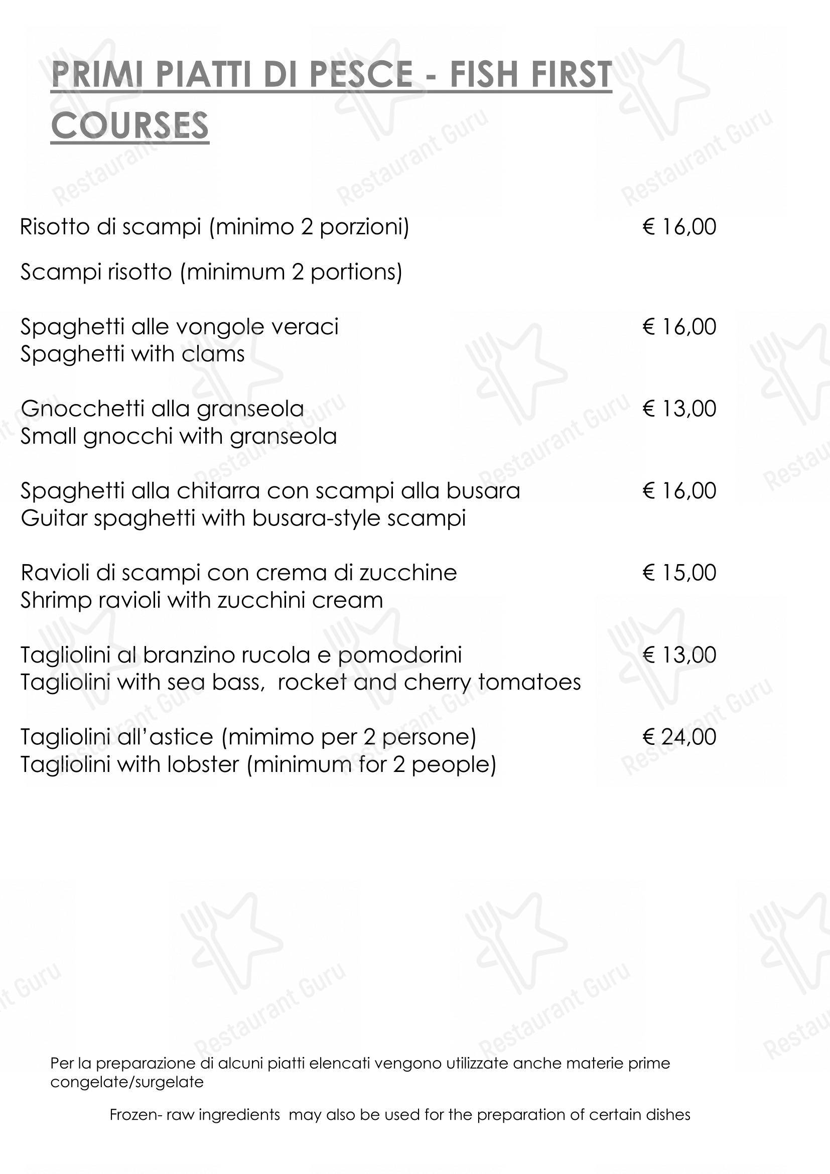 Menu di Ristorante “Al Monte” - Menu bar