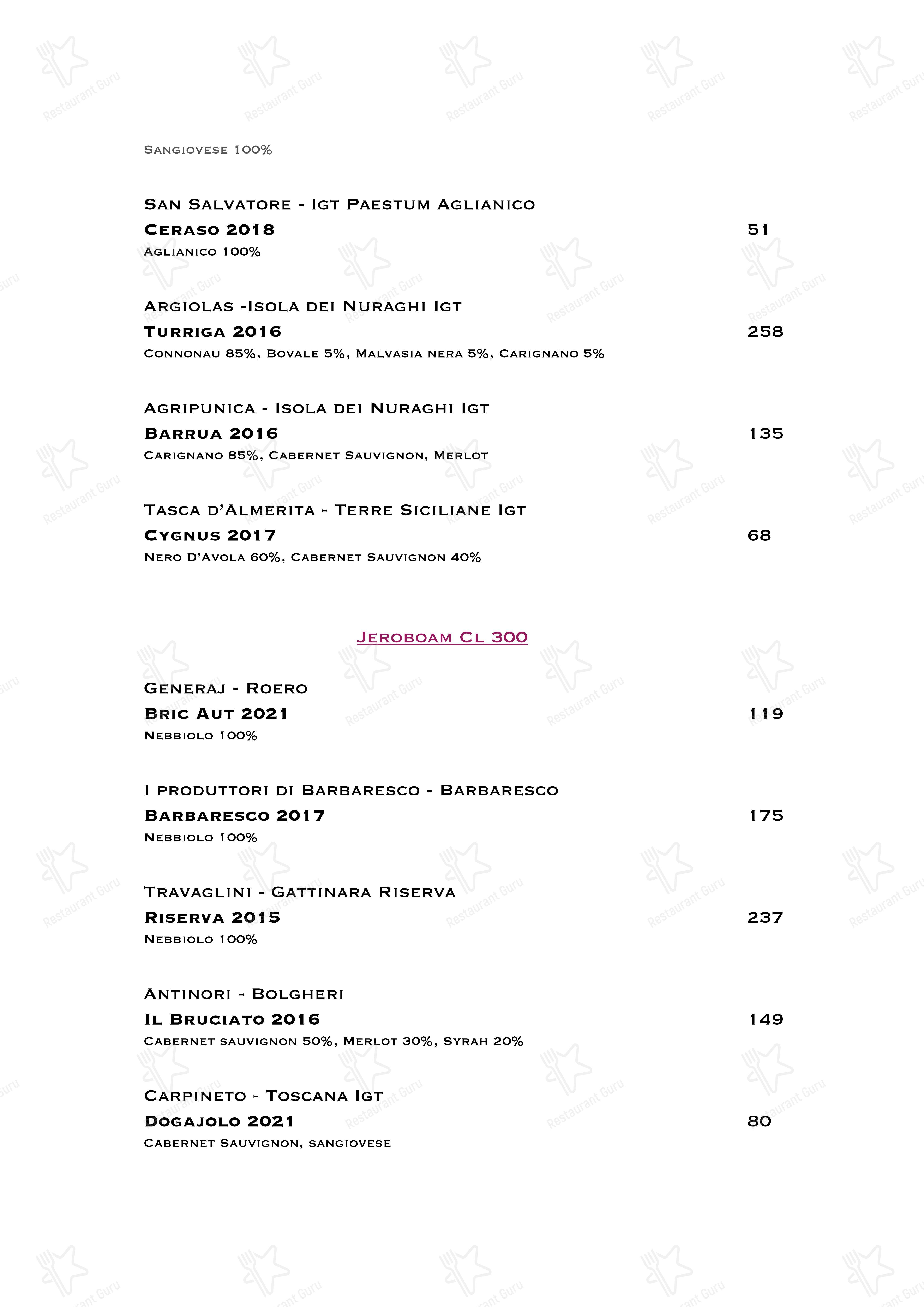 Catering Menu per Ristorante Boccon DiVino in Gallarate