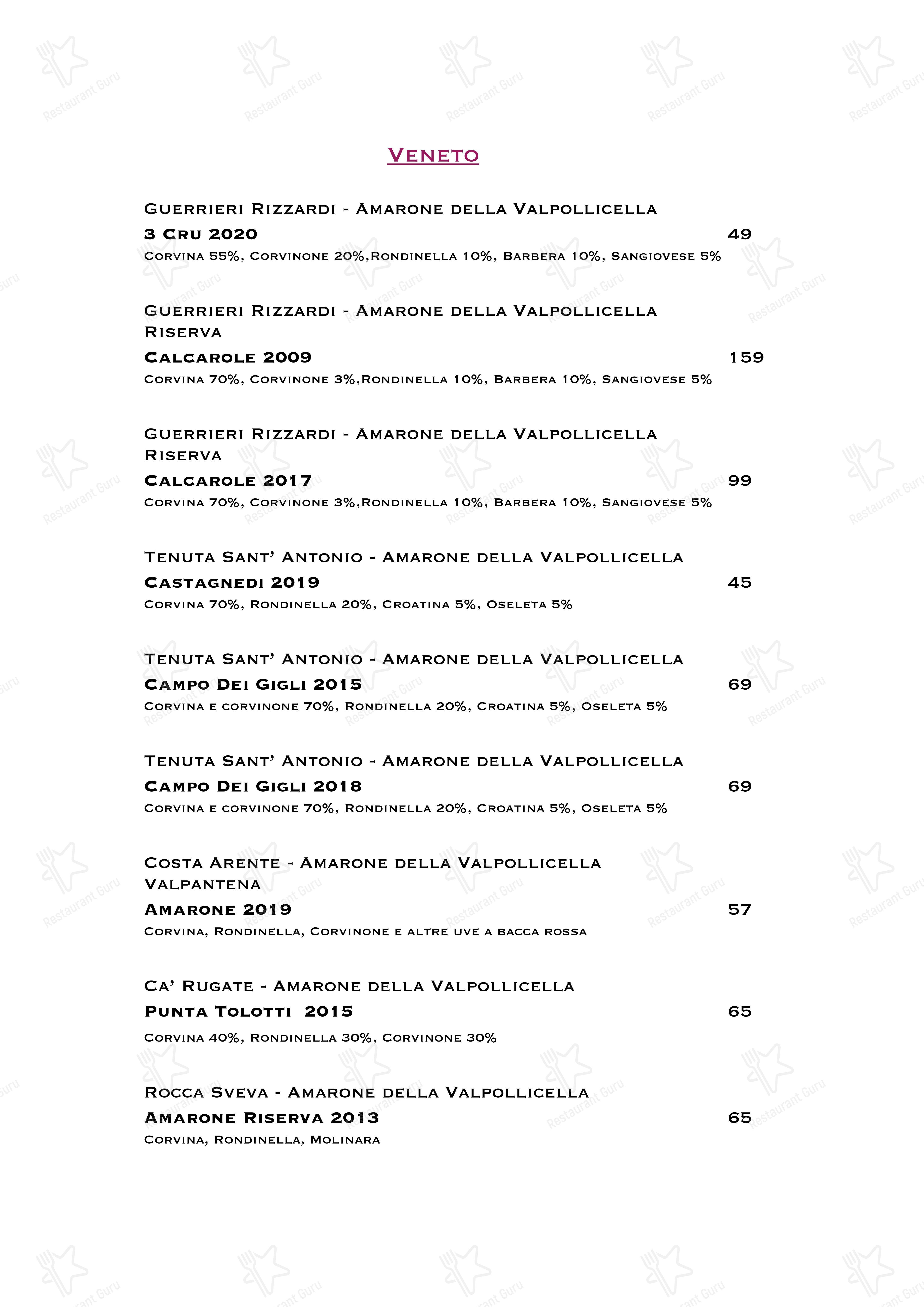 Wine Menu per Ristorante Boccon DiVino ristorante