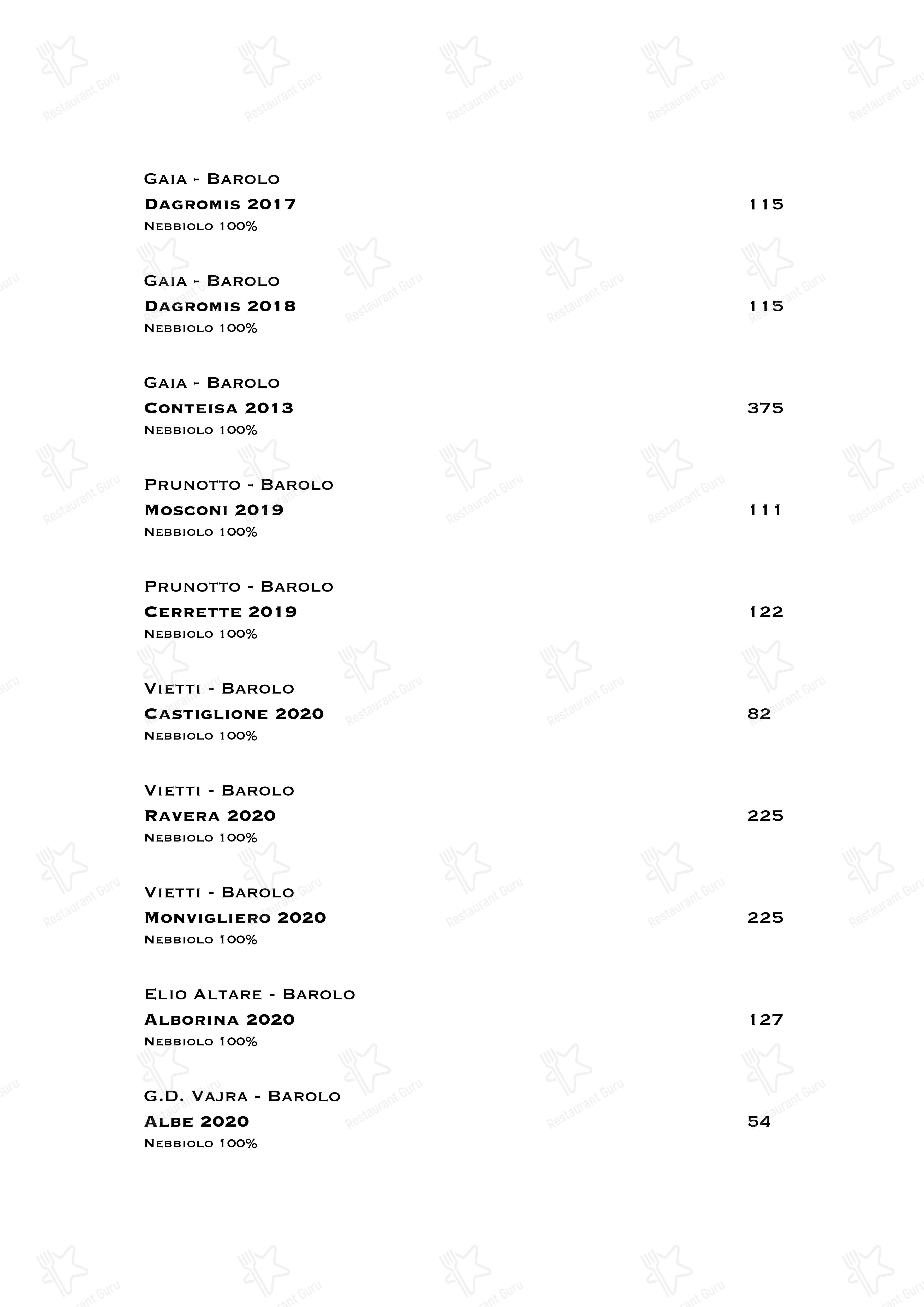 Wine Menu per Ristorante Boccon DiVino ristorante