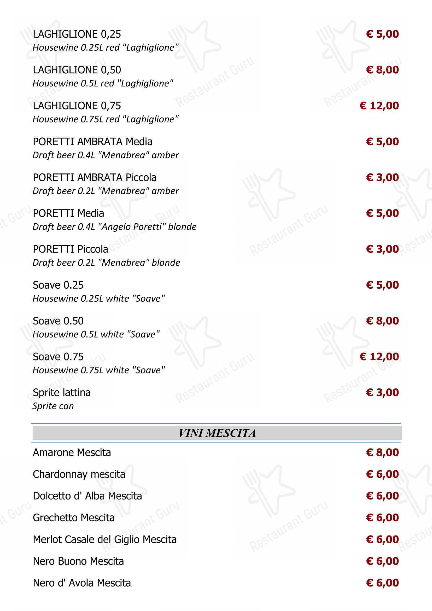 Menu per Ristorante Capperi! in Roma