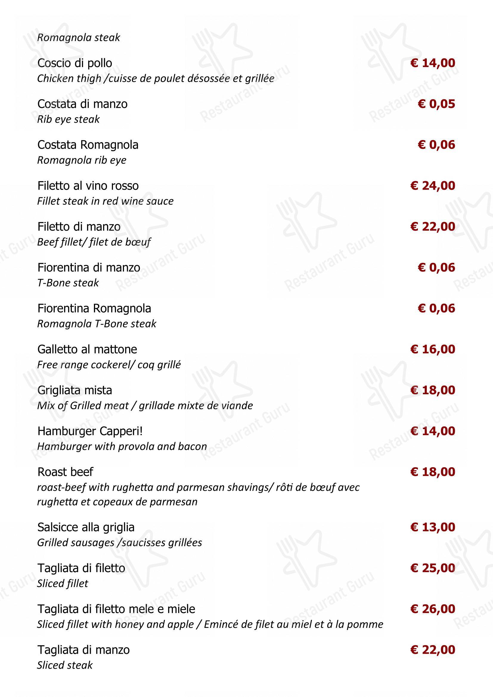 Menu per Ristorante Capperi! pizzeria