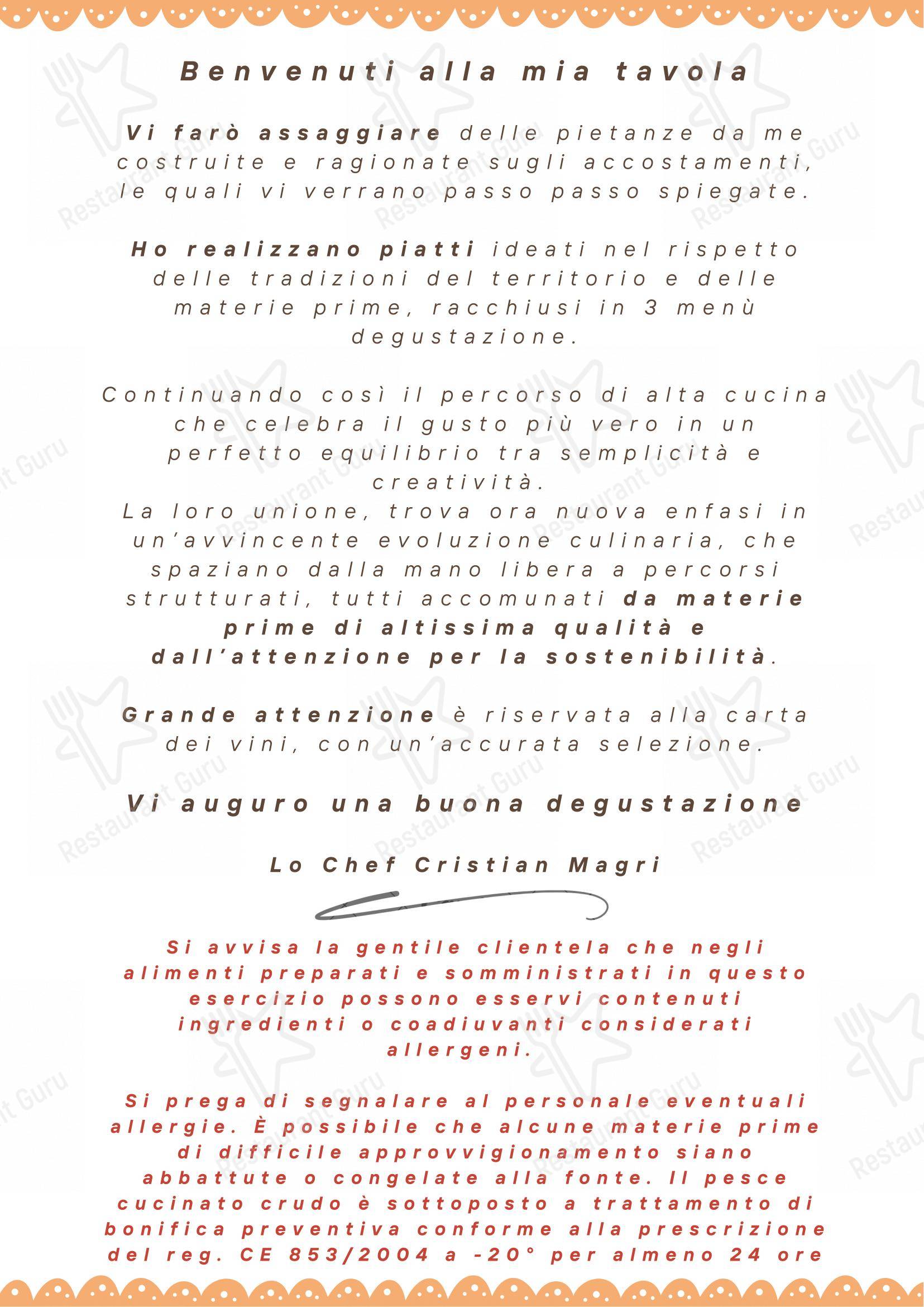 Menu bar per Ristorante Cristian Magri in Settimo Milanese