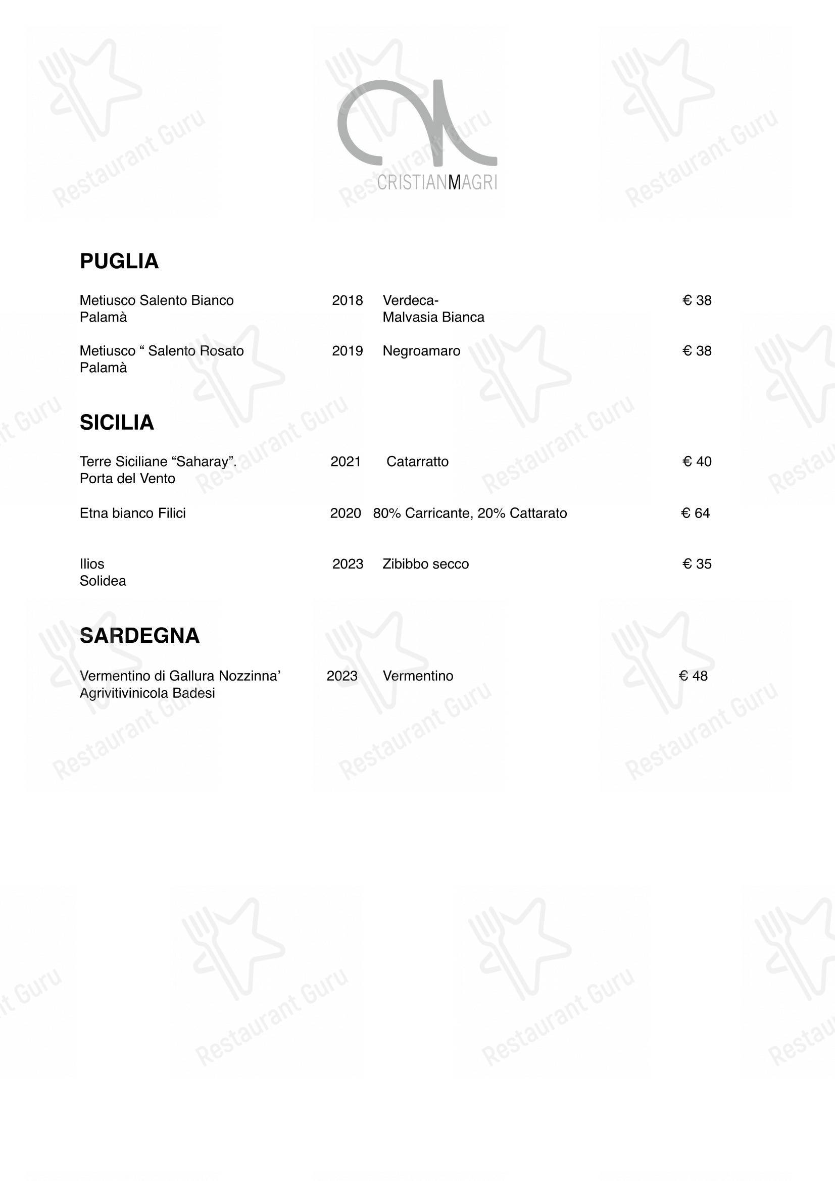菜单 per Ristorante Cristian Magri ristorante