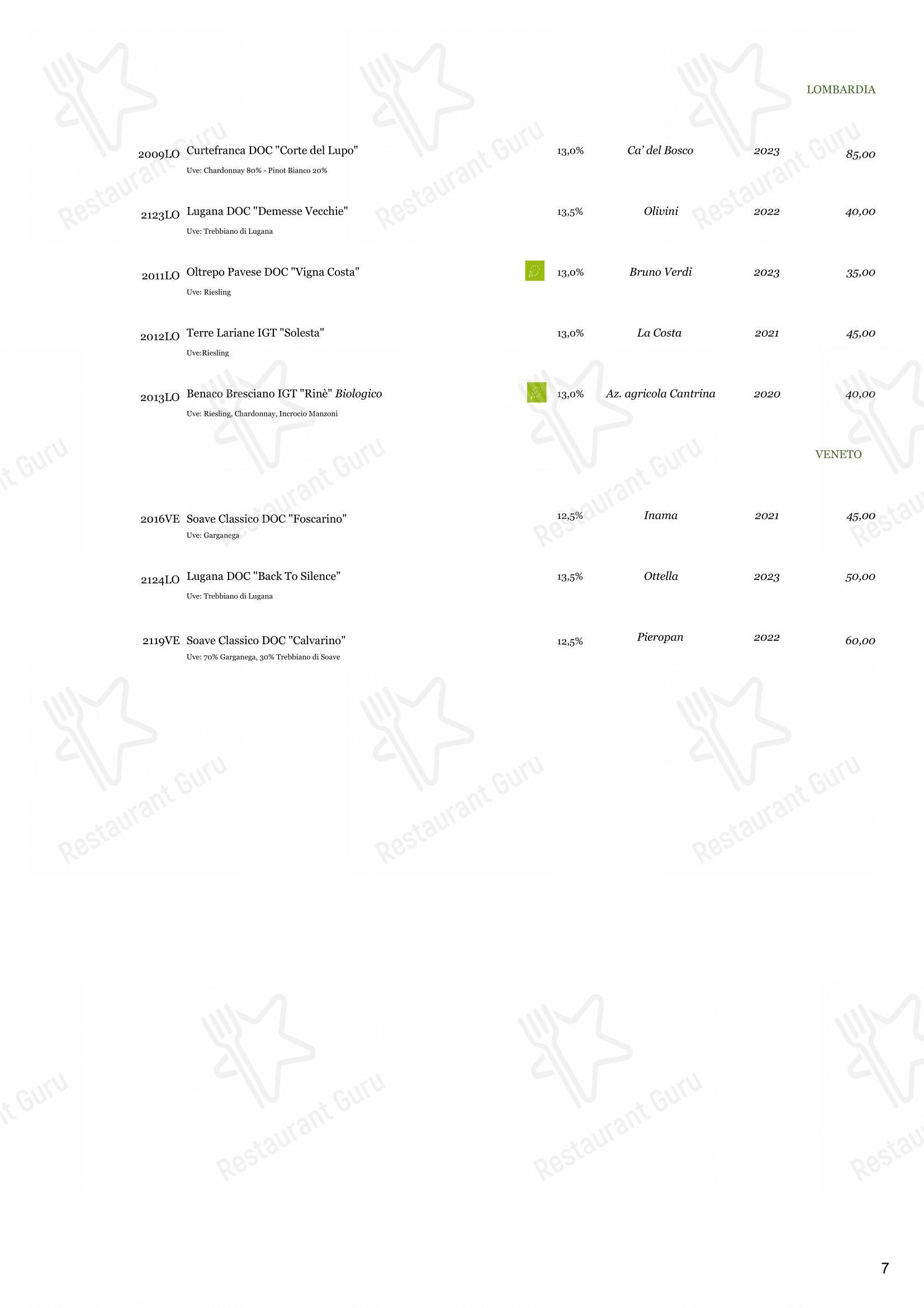 Menu di Ristorante Derby Grill - Menu bar