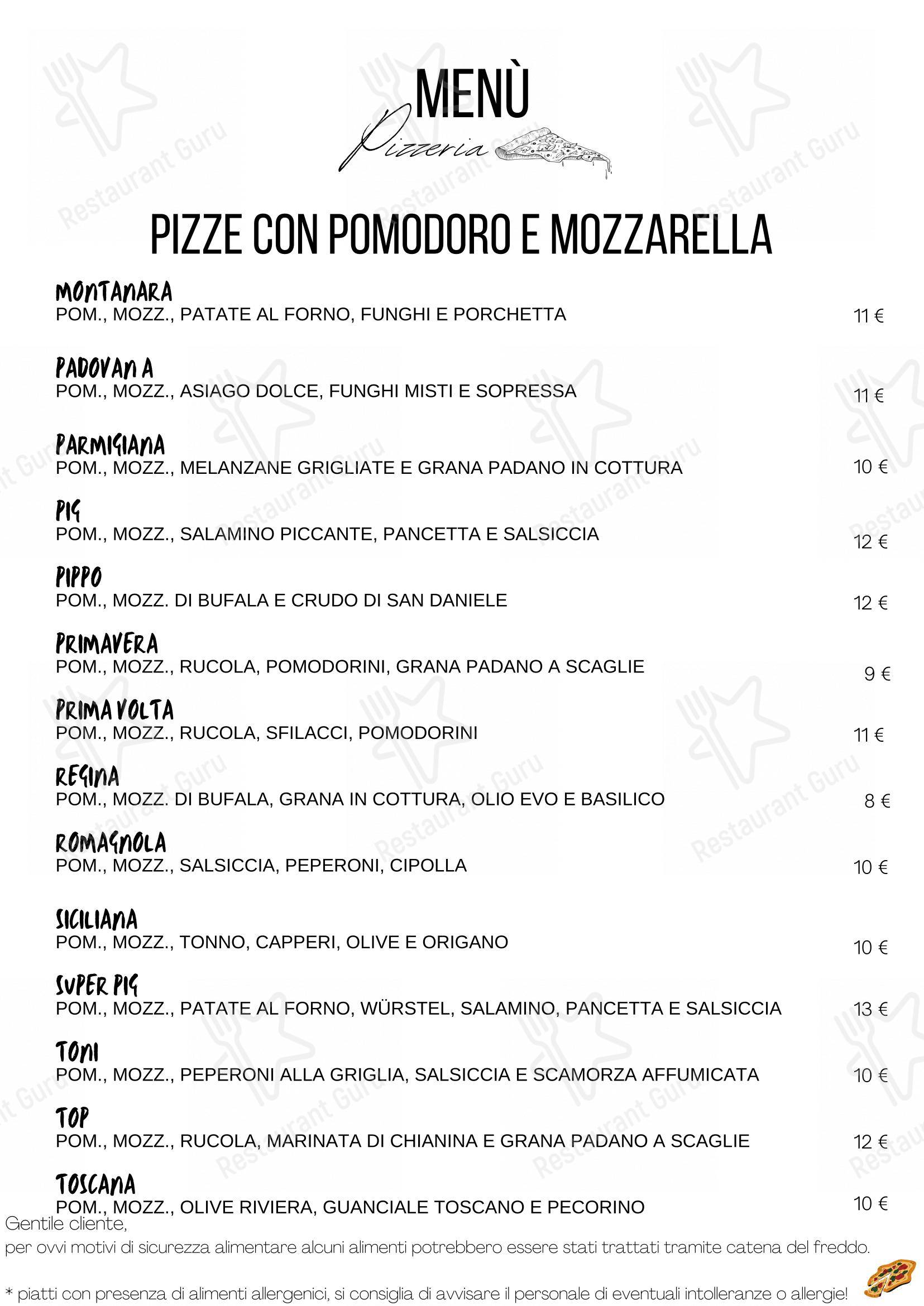 Pizzeria Ristorante Divino Party in Maserà di Padova - Menu