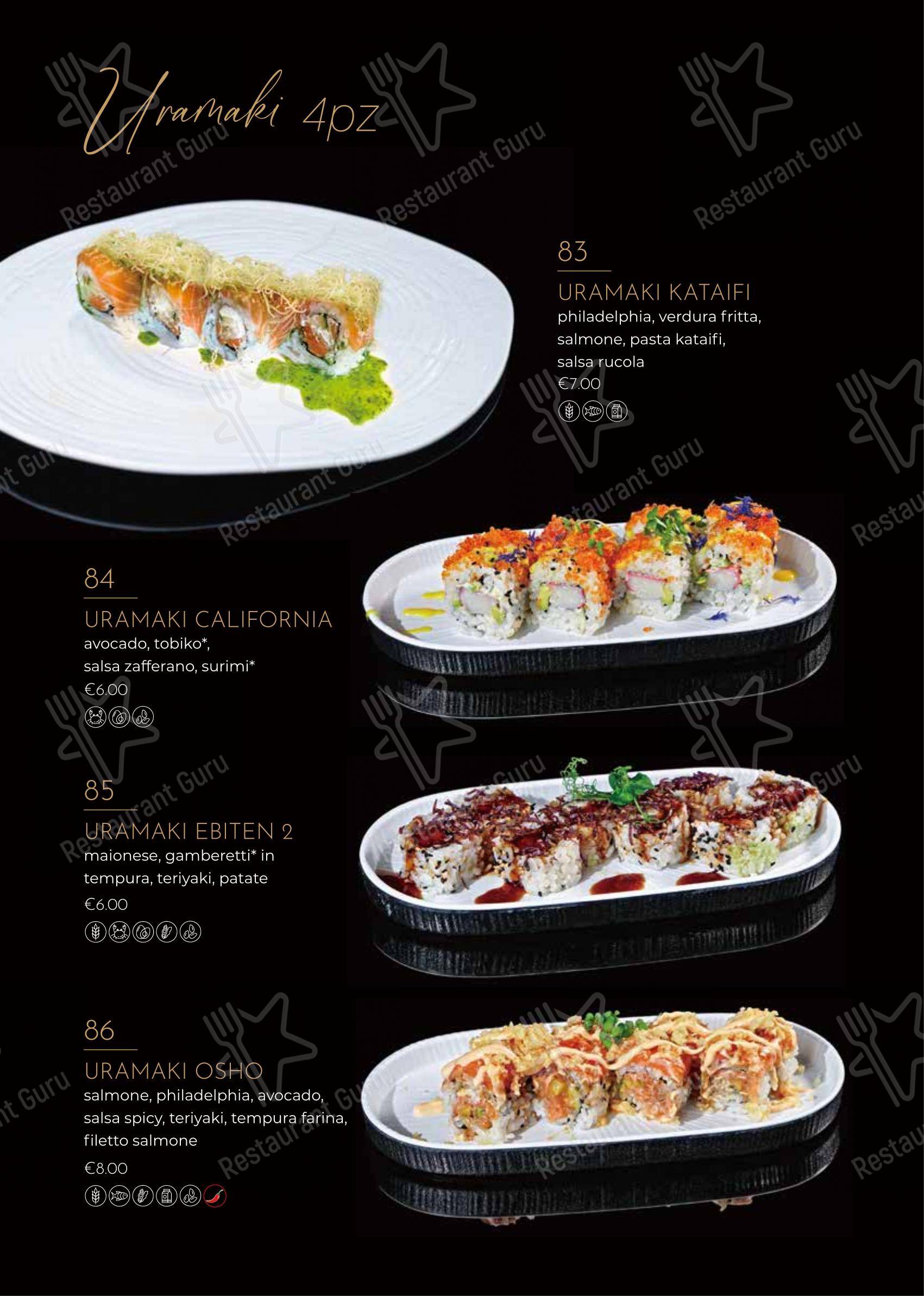 Menu bar per Ristorante Giapponese Hanami Parma in Parma