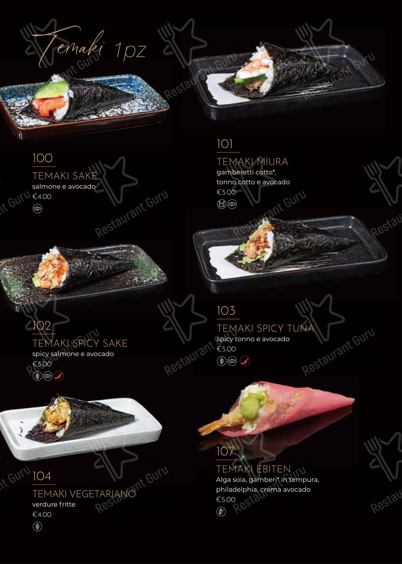 Menu di Ristorante Giapponese Hanami Parma - Menu bar
