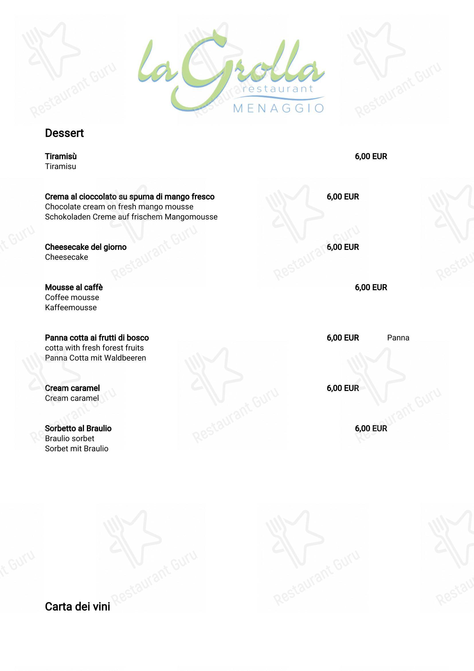 Menu di Ristorante La Grolla Menaggio - 菜单