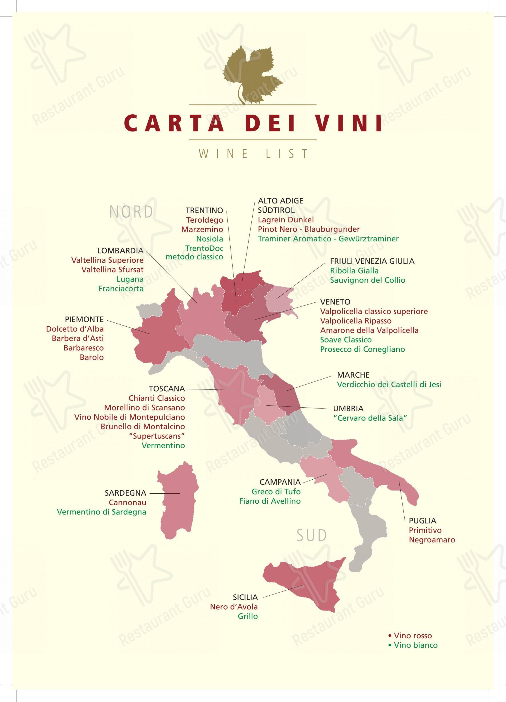 菜单 per Ristorante Pizzeria Leon D'oro Riva in Riva del Garda