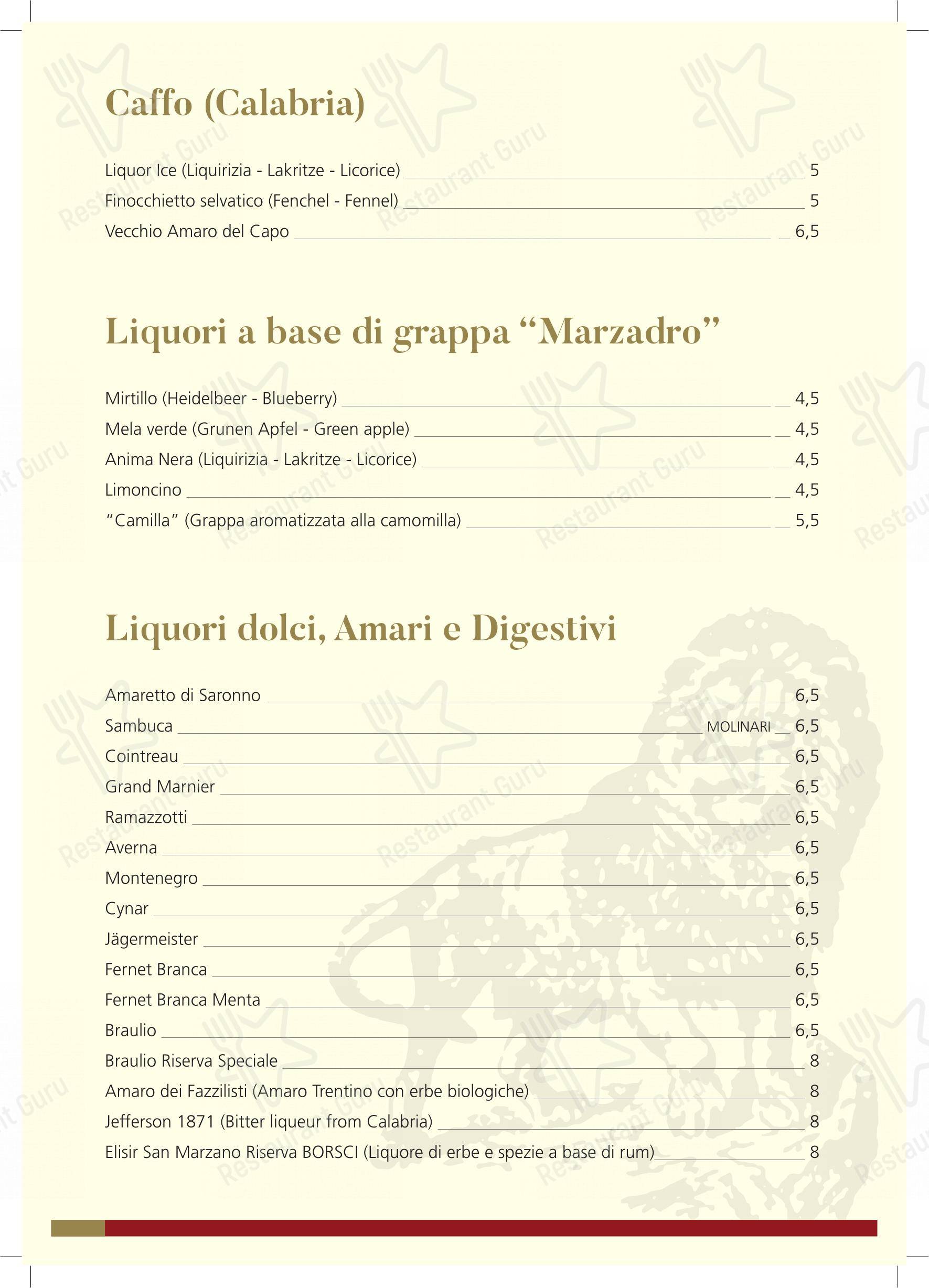 菜单 per Ristorante Pizzeria Leon D'oro Riva in Riva del Garda
