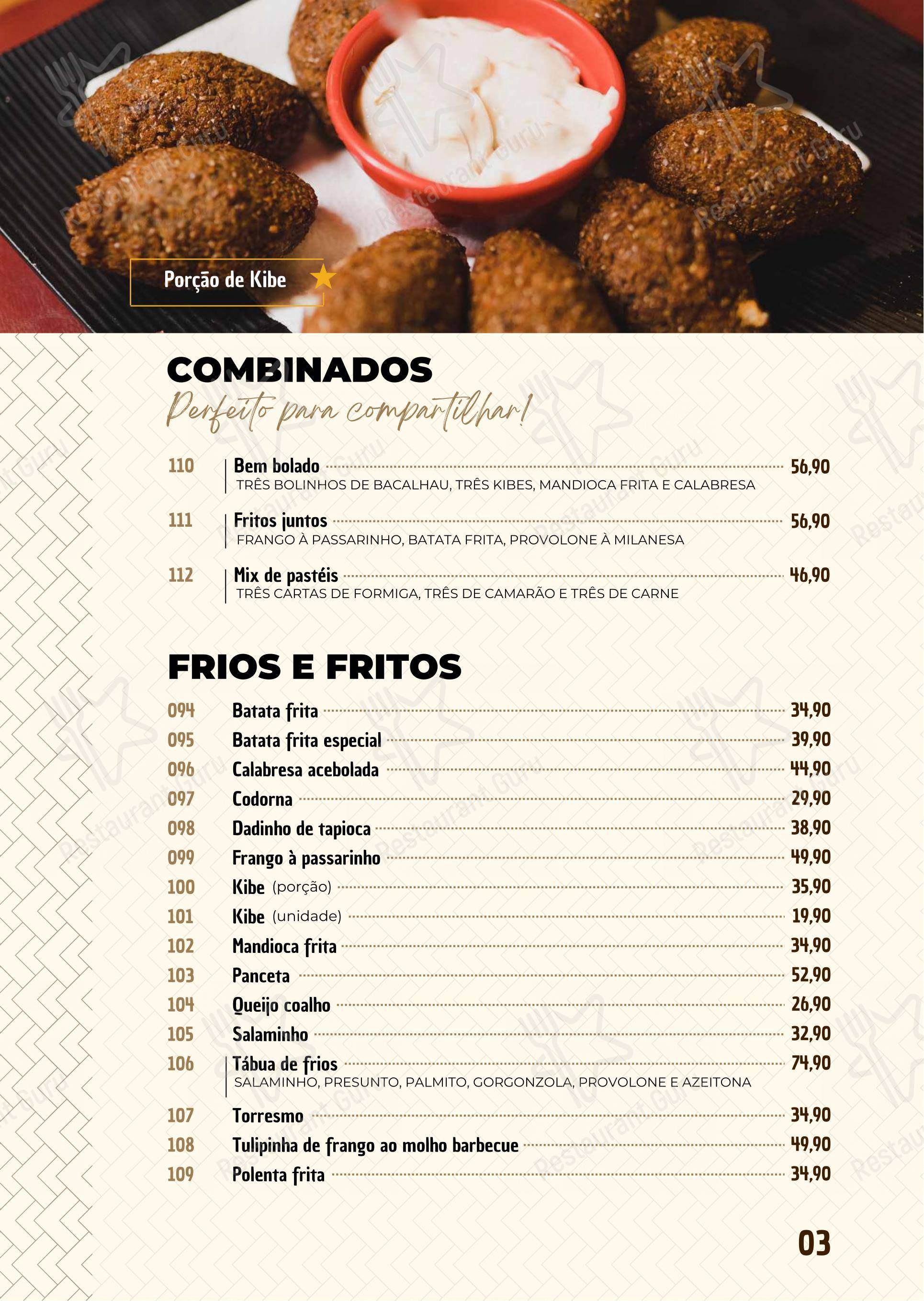 Seu Juca - Menu
