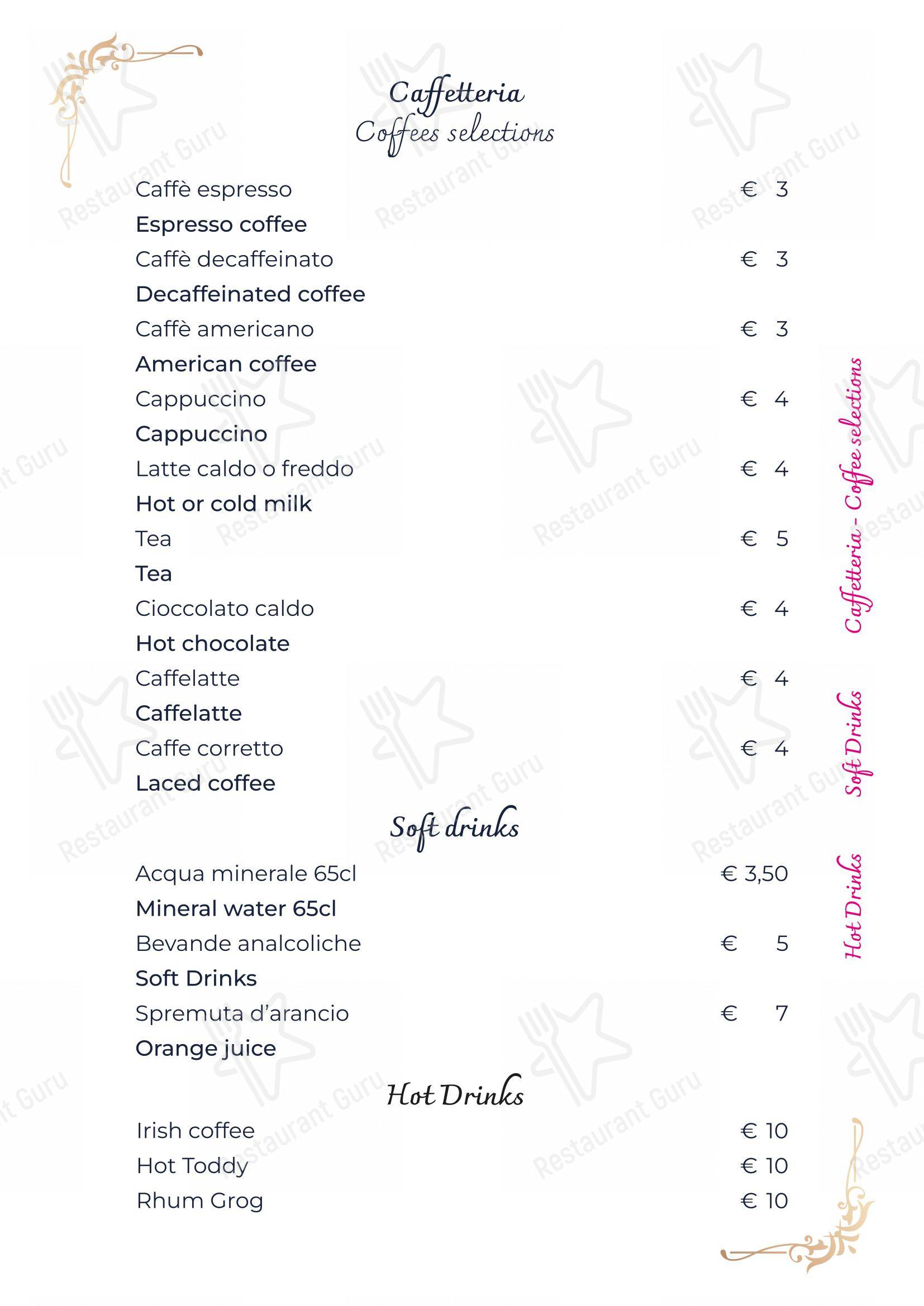Terrazza Flavia in Roma - Menu bar