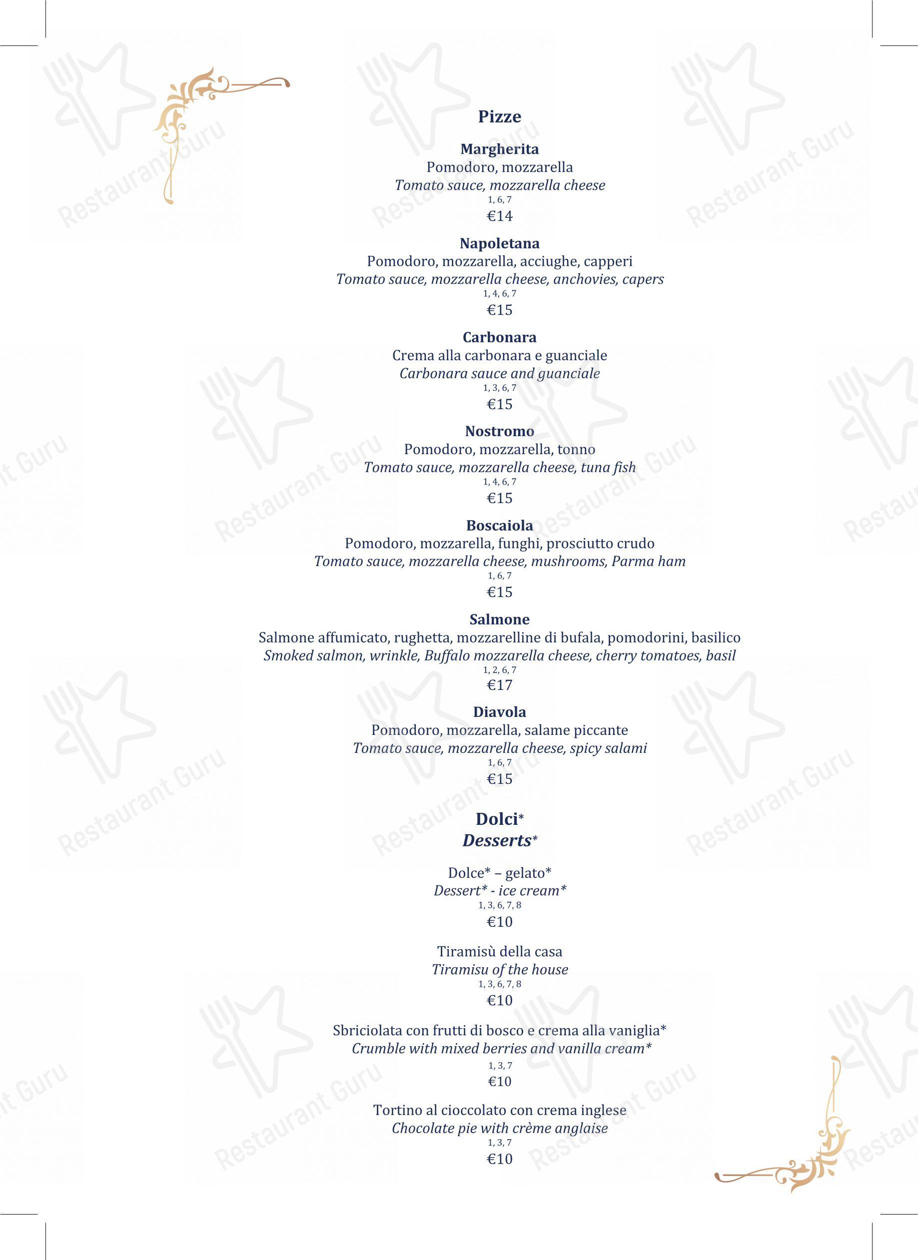 Menu di Terrazza Flavia - Menu