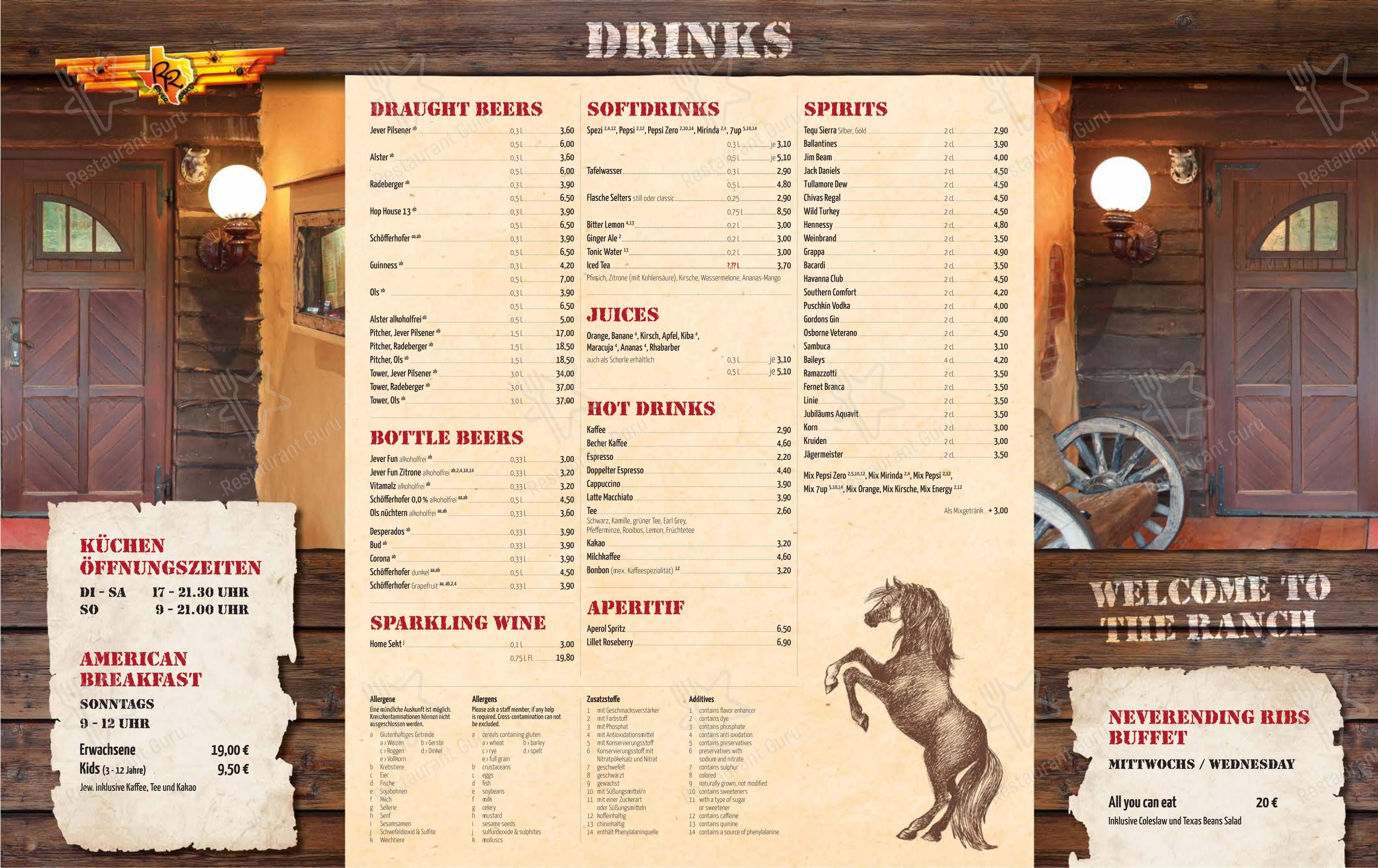 Texas Riverranch dans Leer - Menu bar