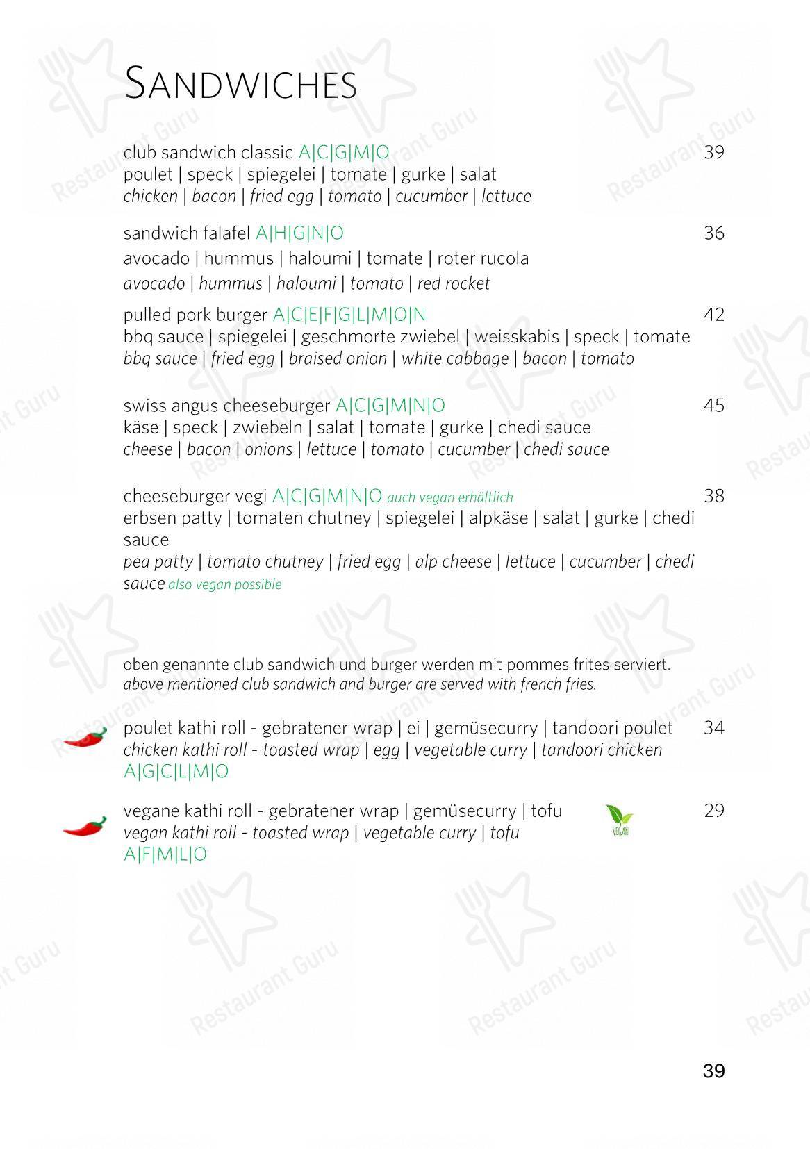 Menu per The Japanese at Gütsch on 2400 m in Andermatt