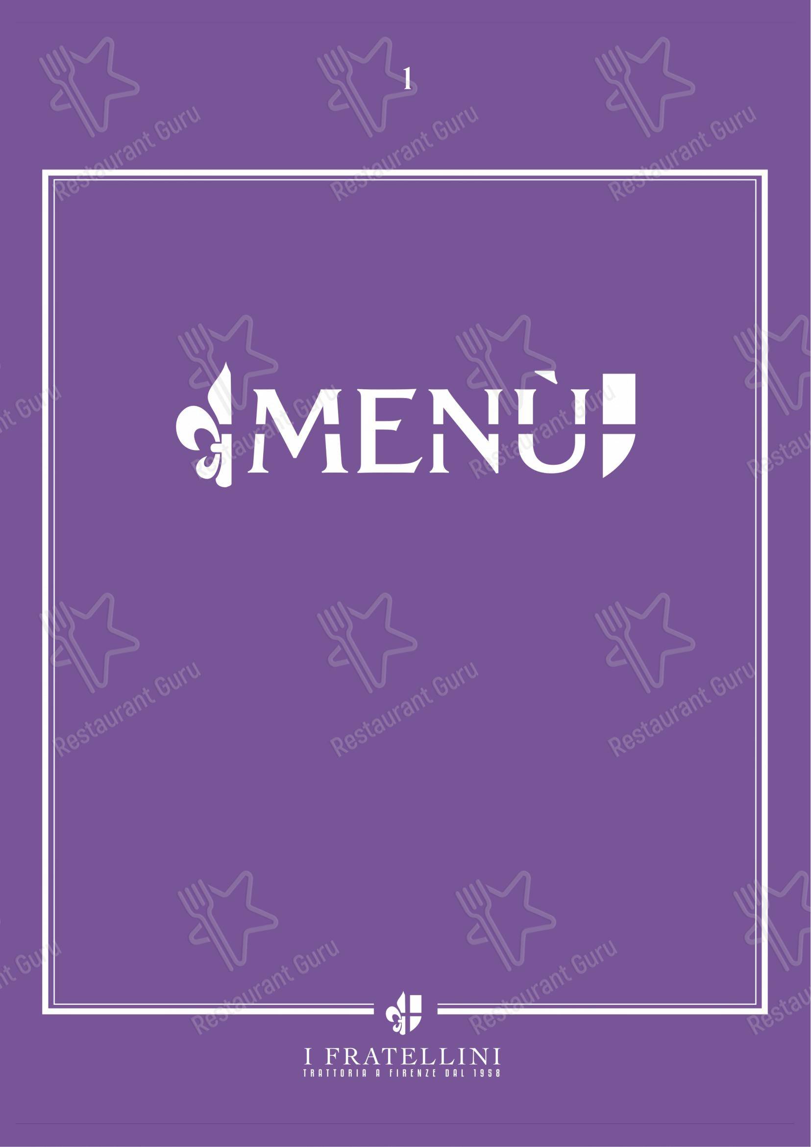 Menu per Trattoria i Fratellini in Firenze