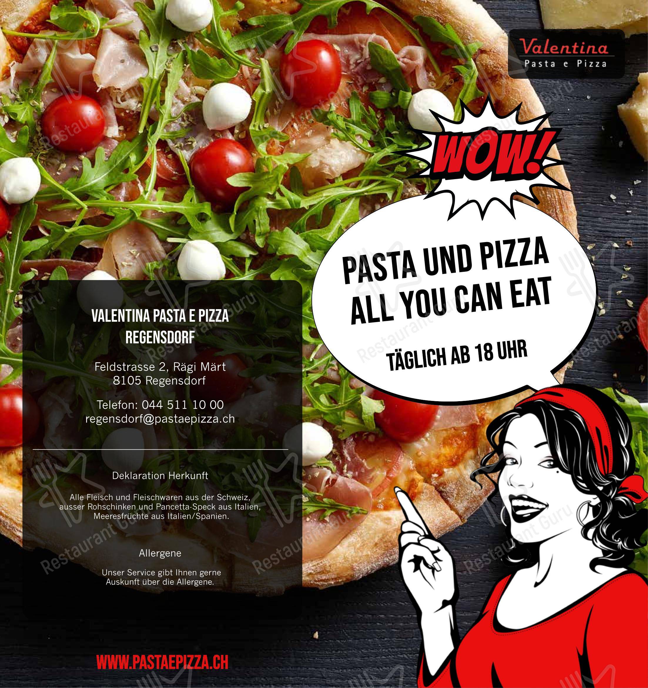 菜单 per Valentina Pasta e Pizza Dietikon ristorante
