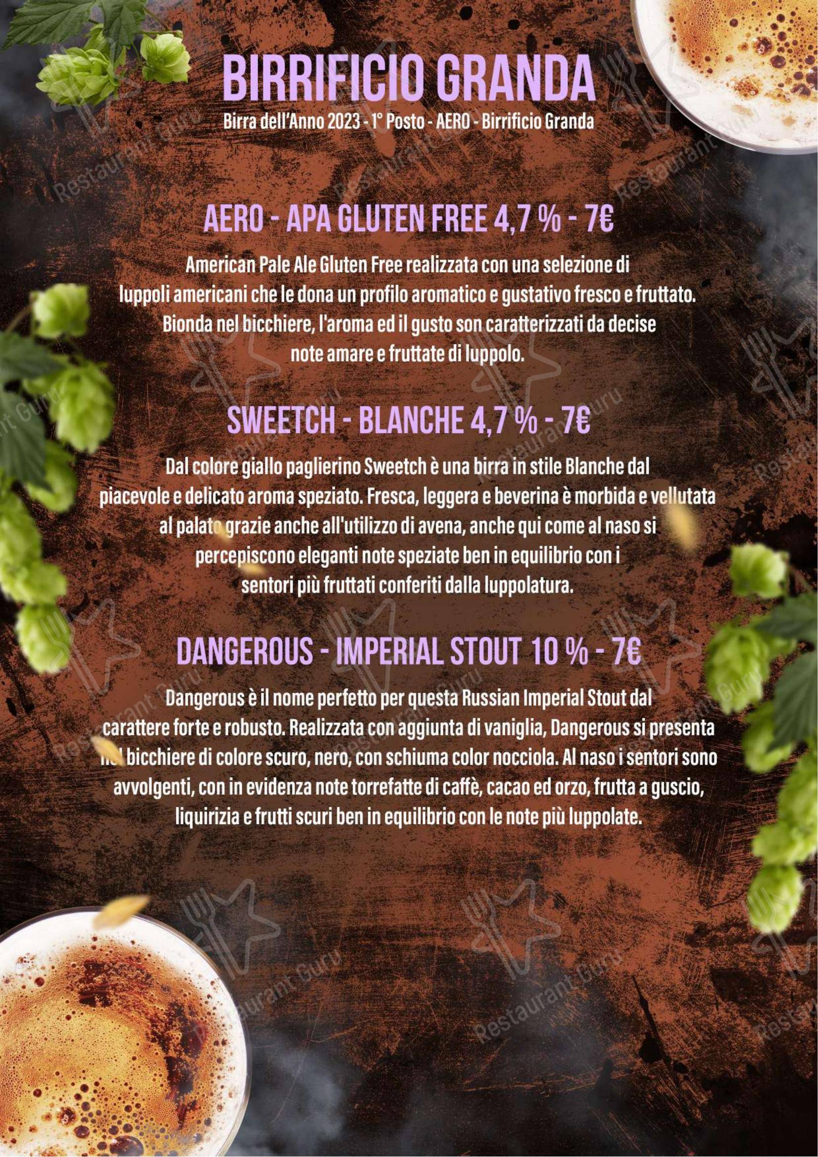 Menu bar per Zero56 pub & bar