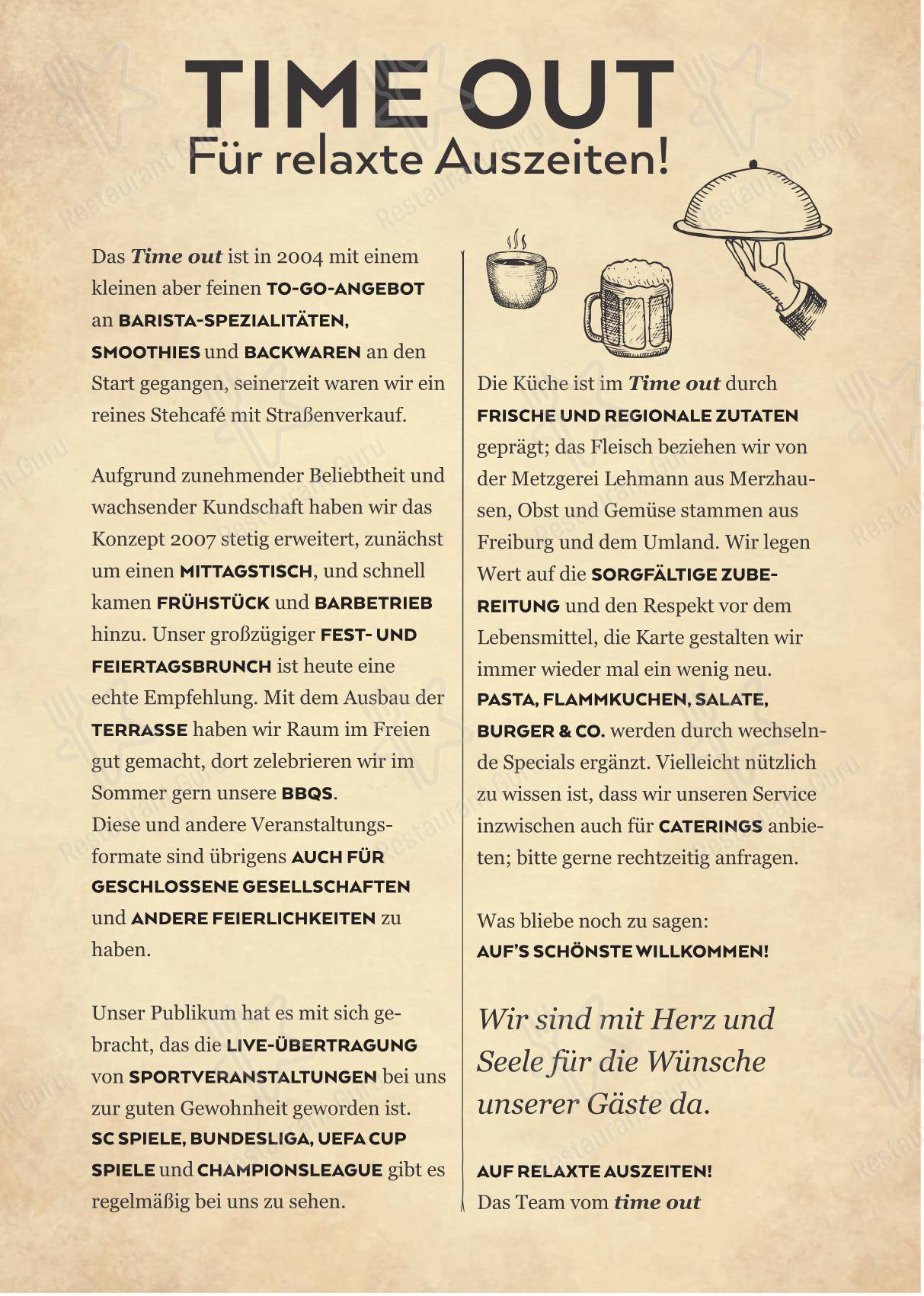 Menu pour time out dans Fribourg-en-Brisgau