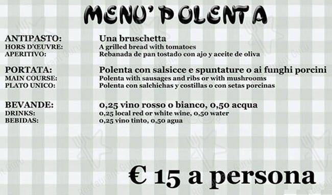 Menu di Ristorante Al Fontanone In Trastevere 